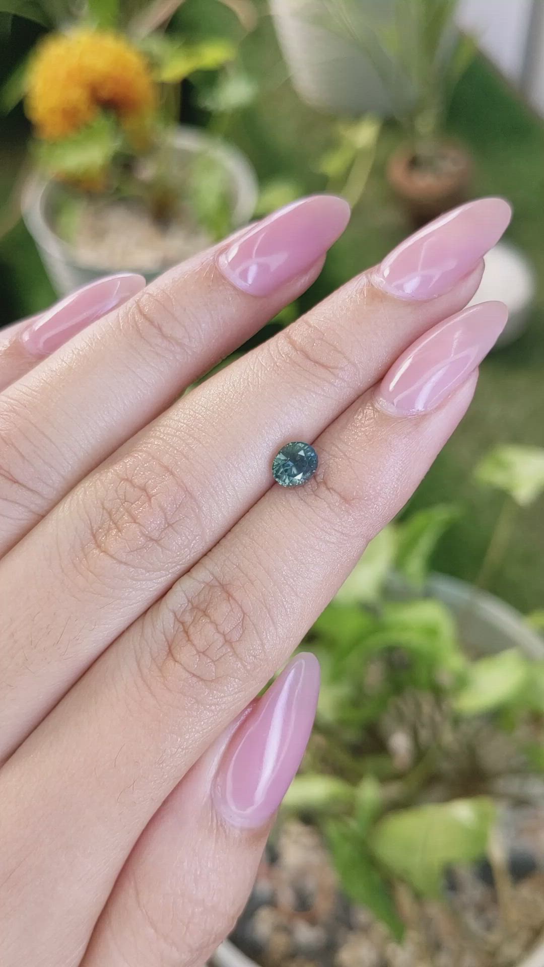 0.85 Ct. Bluish Green Sapphire from Ceylon (Sri Lanka) Size Video