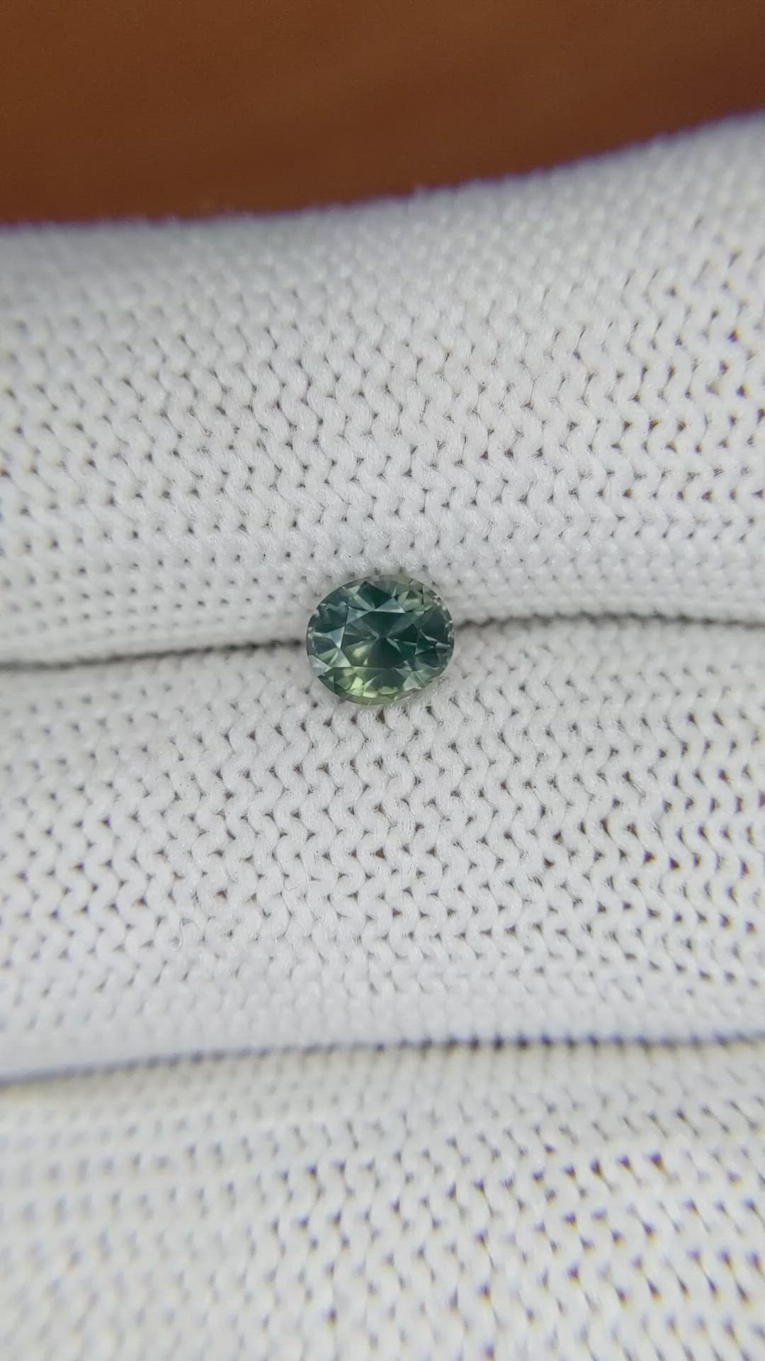 0.85 Ct. Bluish Green Sapphire from Ceylon (Sri Lanka) Size Video