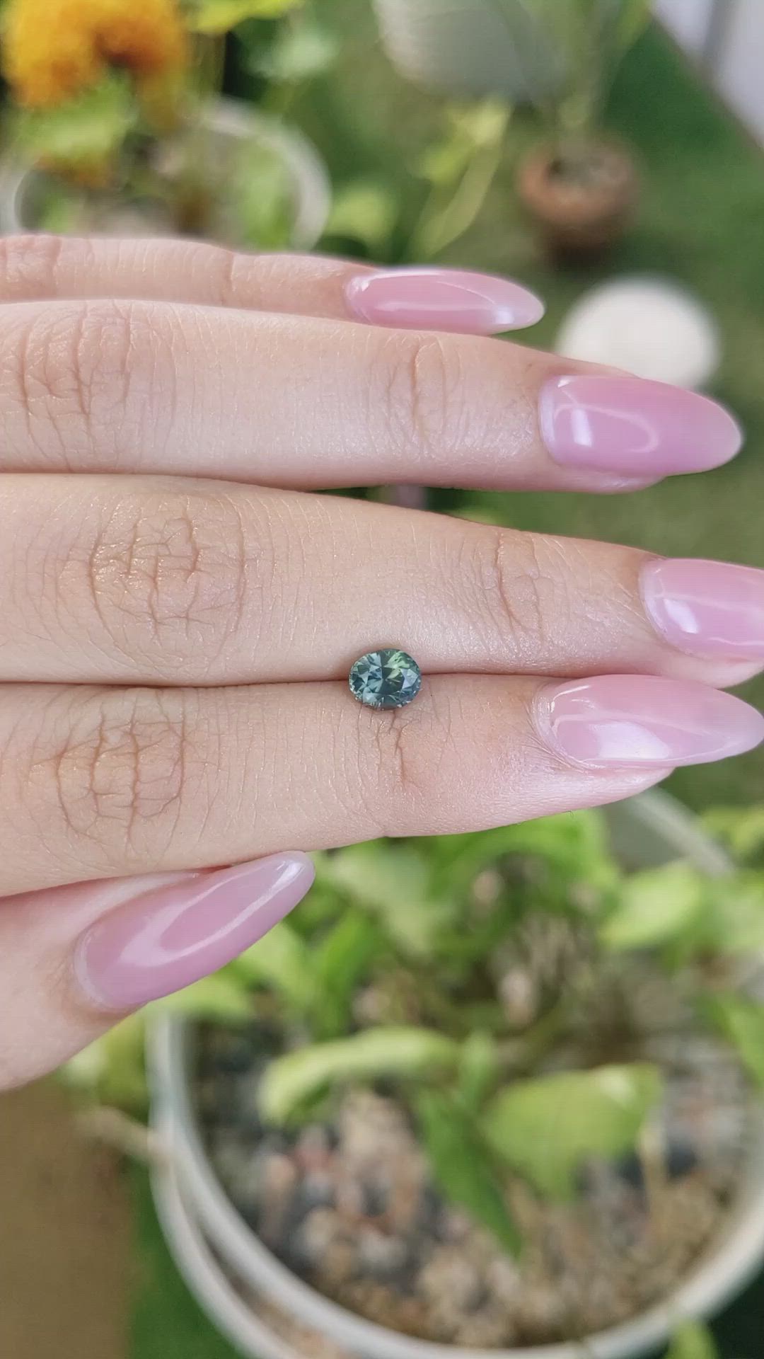 0.85 Ct. Bluish Green Sapphire from Ceylon (Sri Lanka) Size Video