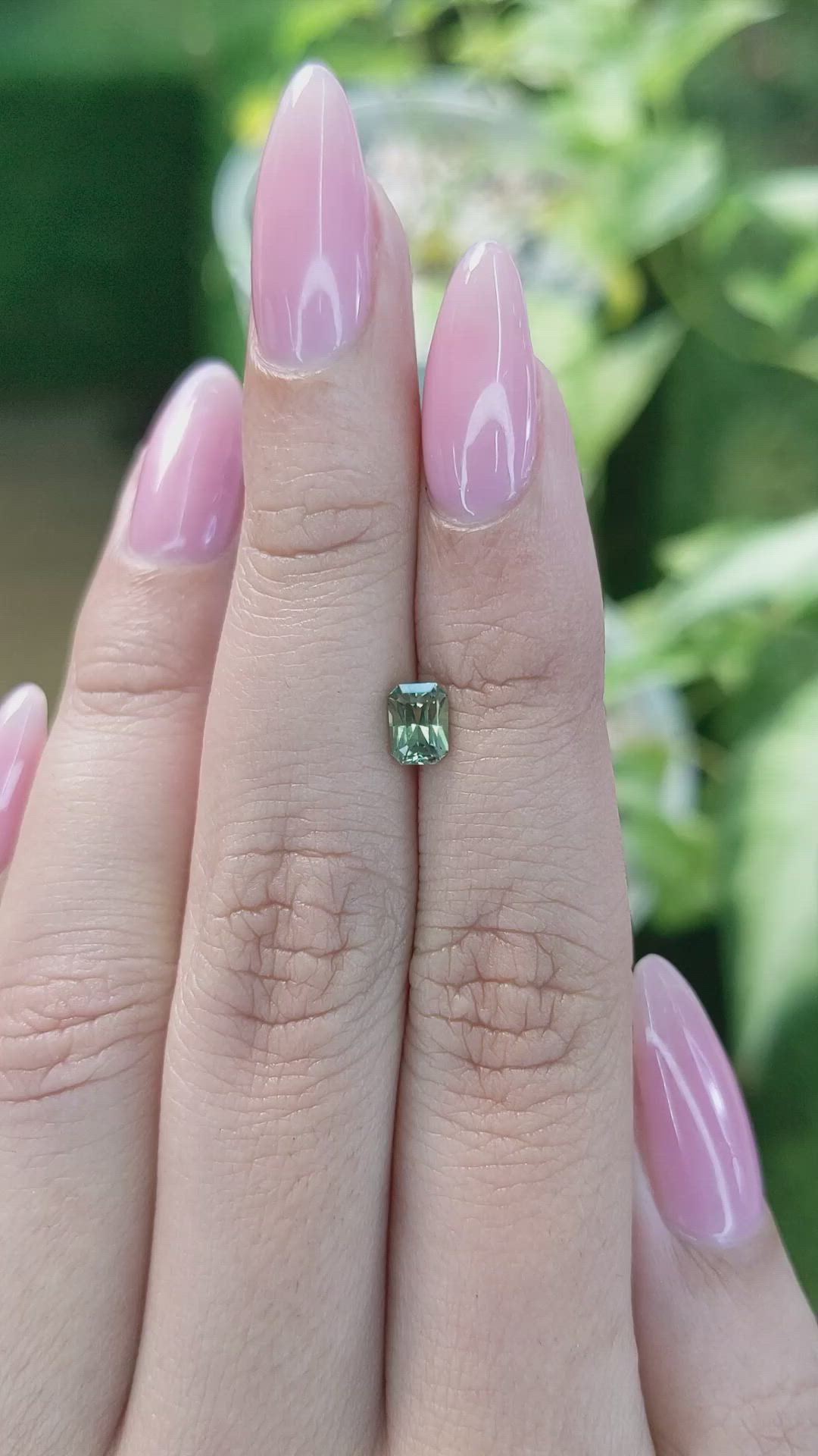 0.68 Ct. Yellowish Green Sapphire from Ceylon (Sri Lanka) Size Video