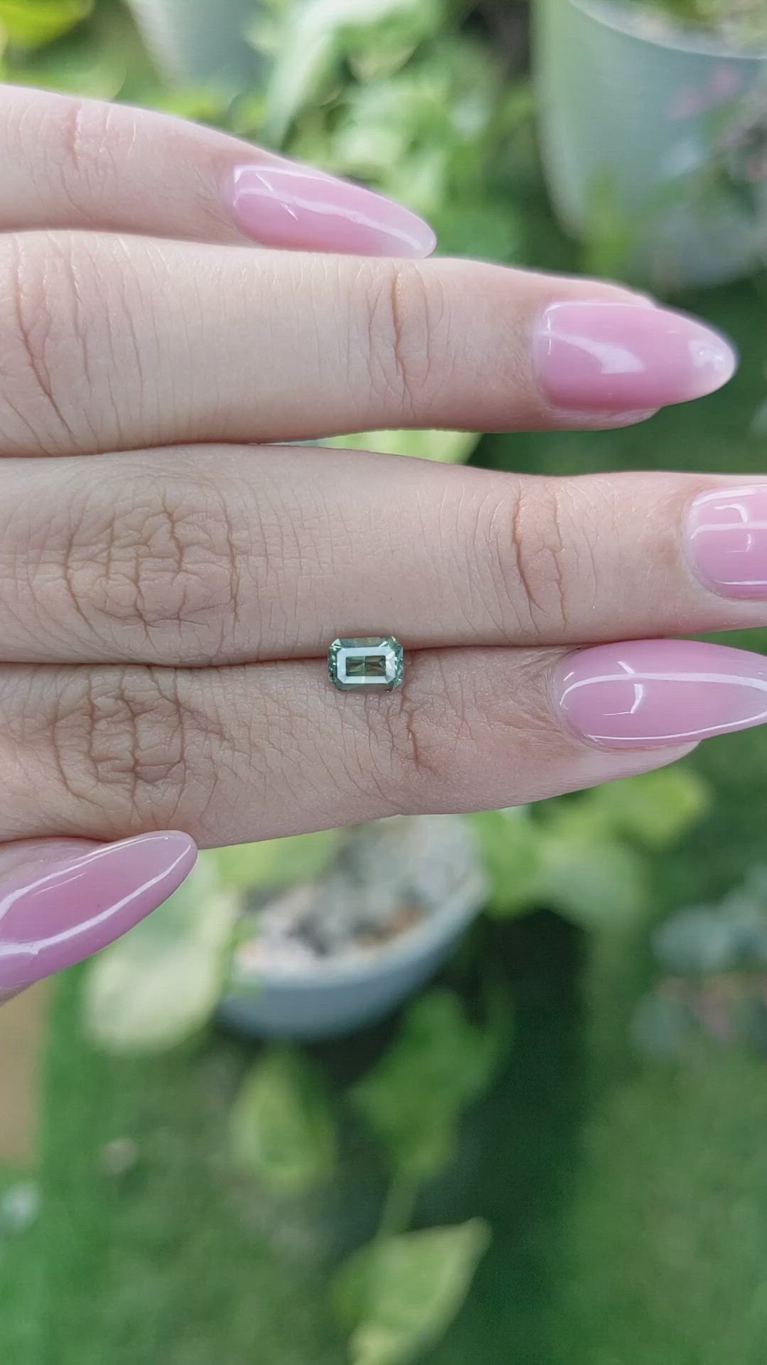 0.68 Ct. Yellowish Green Sapphire from Ceylon (Sri Lanka) Size Video