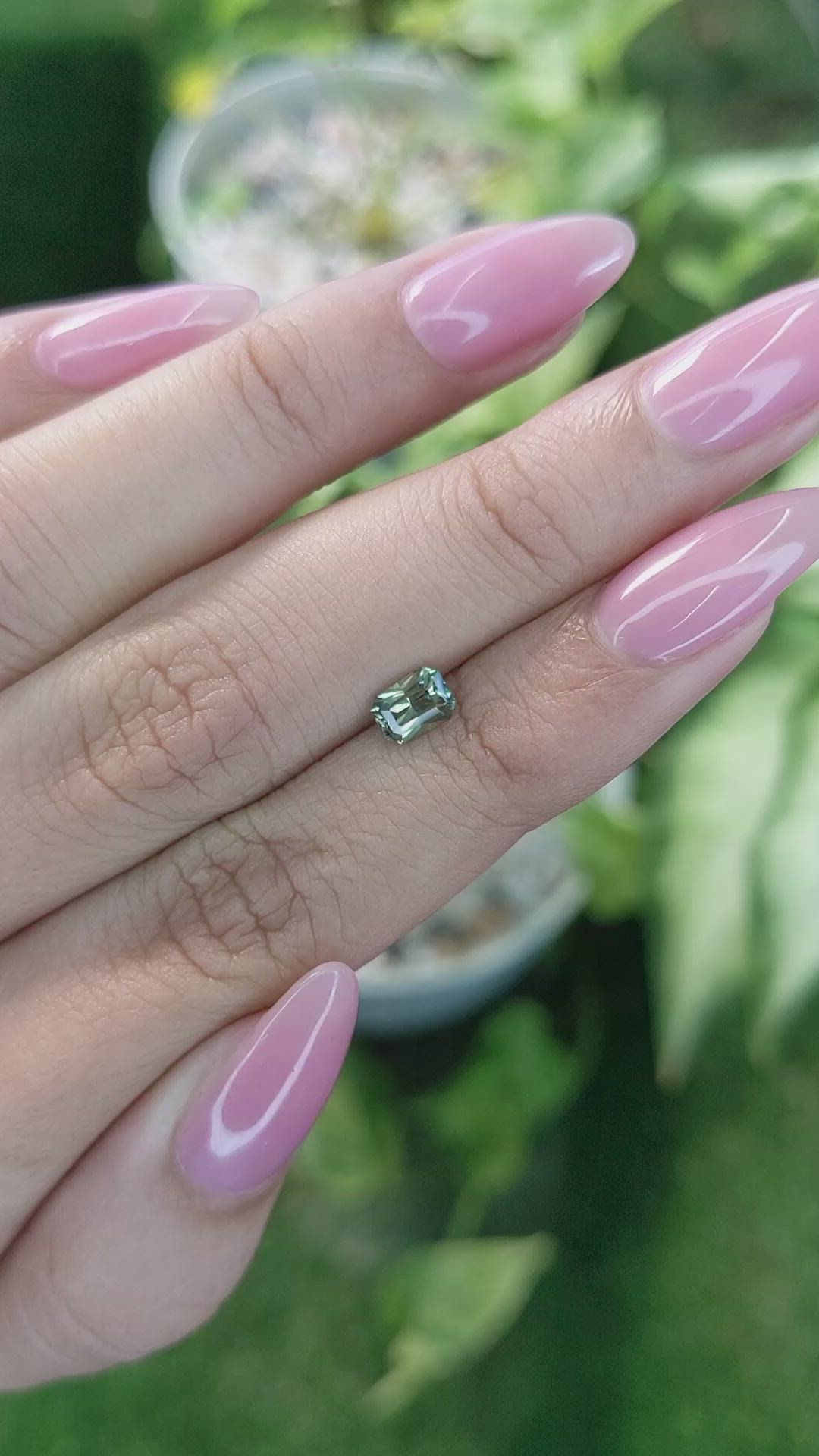 0.68 Ct. Yellowish Green Sapphire from Ceylon (Sri Lanka) Size Video