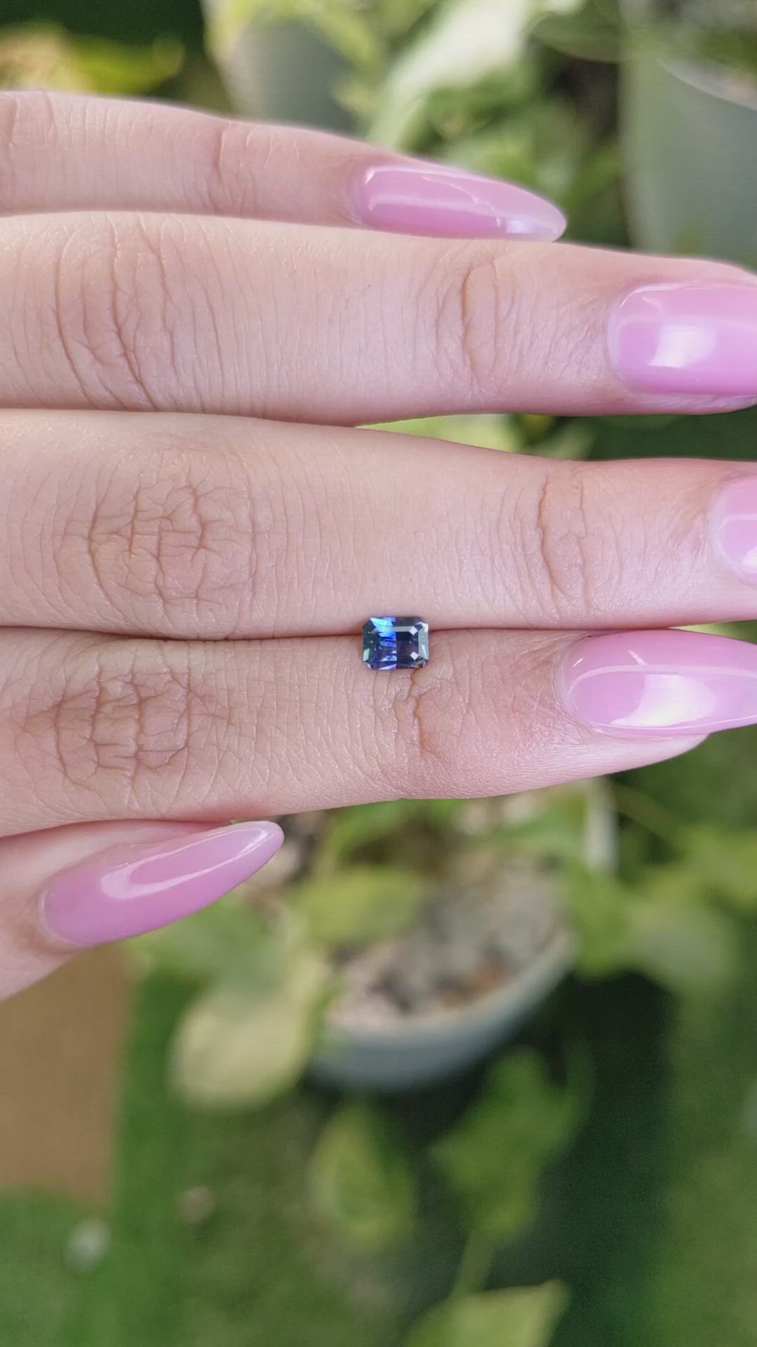 0.42 Ct. Greenish Blue Sapphire from Ceylon (Sri Lanka) Size Video