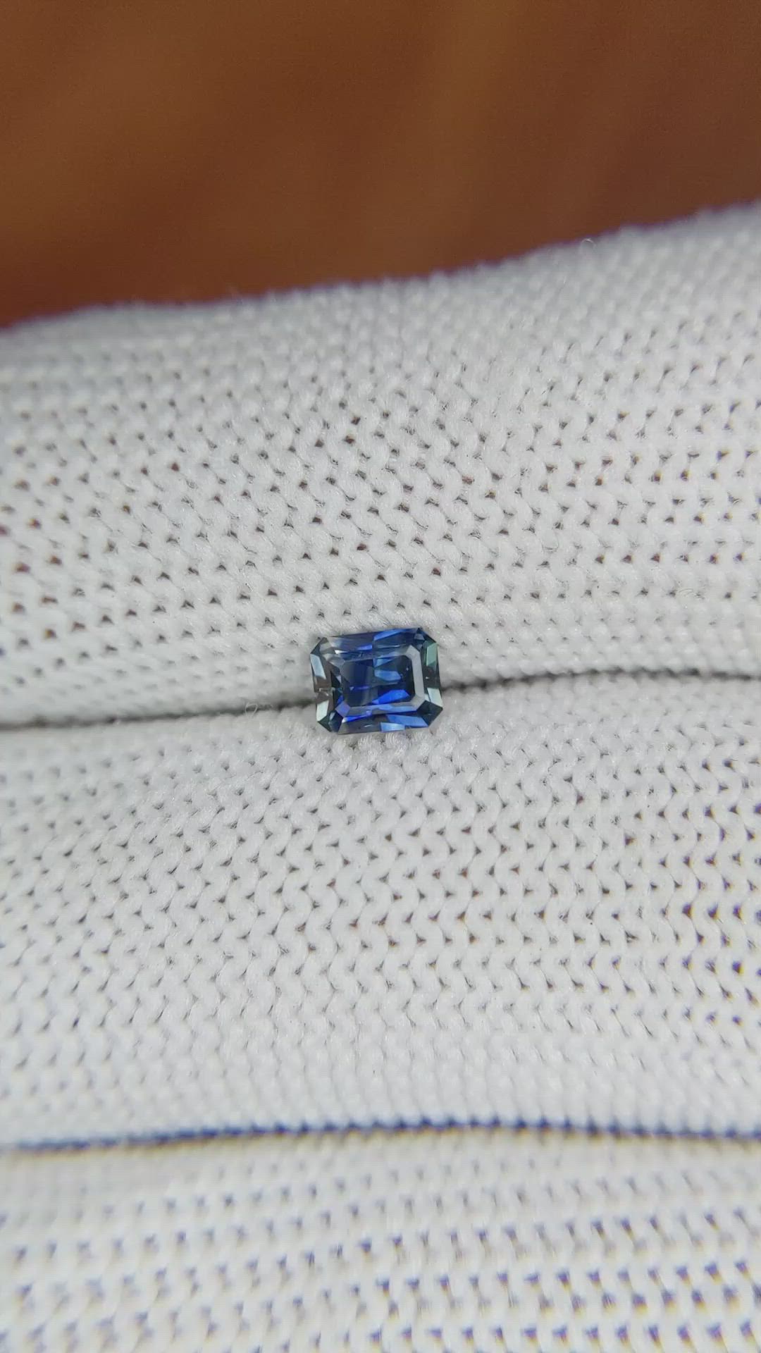 0.42 Ct. Greenish Blue Sapphire from Ceylon (Sri Lanka) Size Video