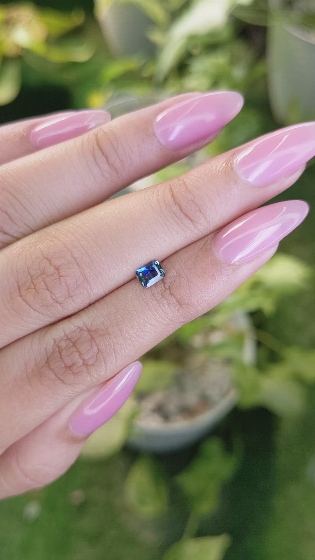 0.42 Ct. Greenish Blue Sapphire from Ceylon (Sri Lanka) Size Video