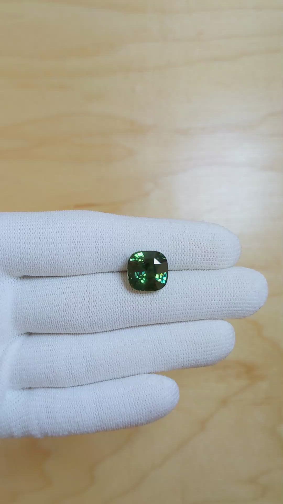 9.02 Ct. Green Sapphire from Madagascar Size Video