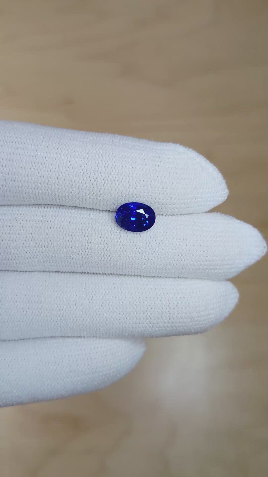 2.06 Ct. Blue Sapphire from Ceylon (Sri Lanka) Size Video