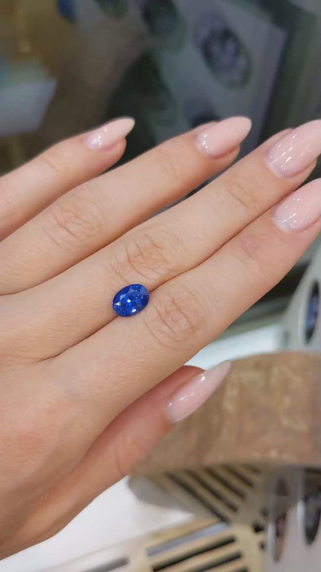 2.06 Ct. Blue Sapphire from Ceylon (Sri Lanka) Size Video