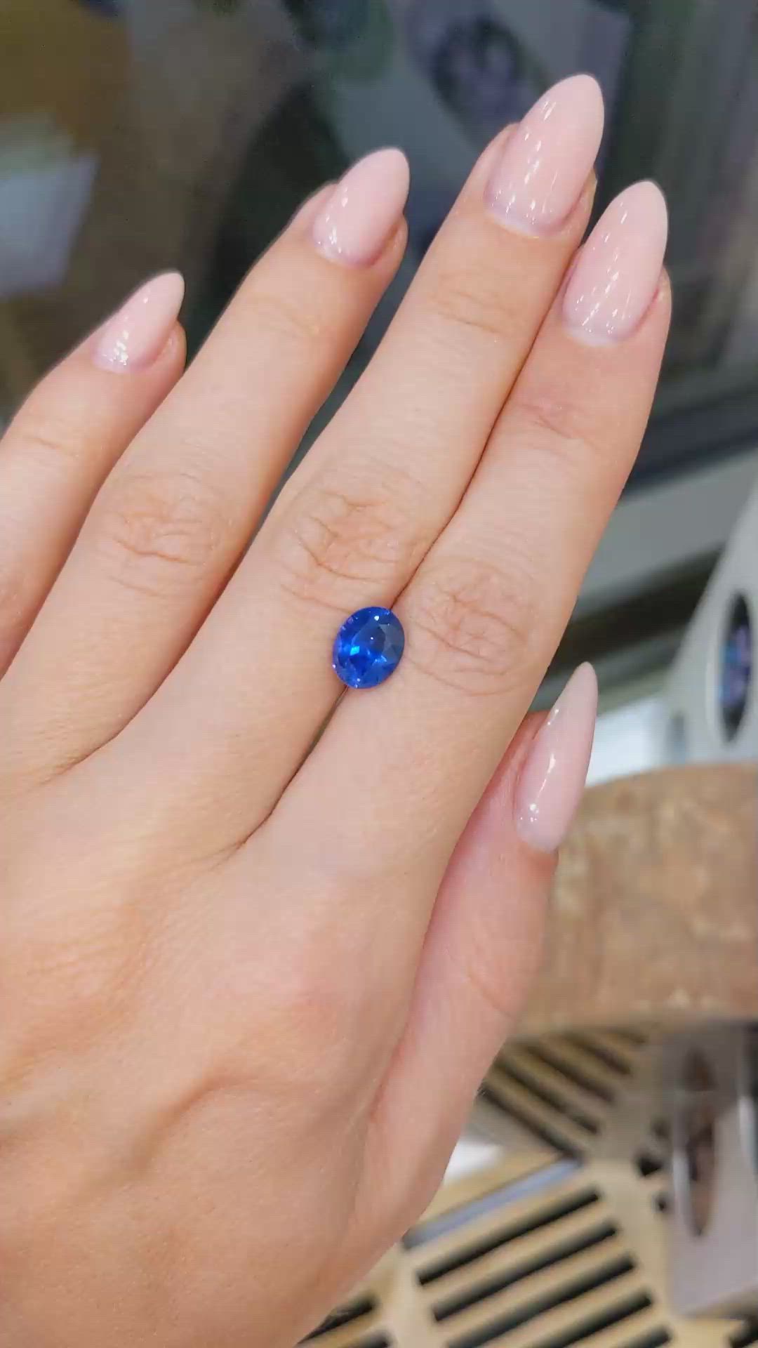 2.07 Ct. Blue Sapphire from Ceylon (Sri Lanka) Size Video