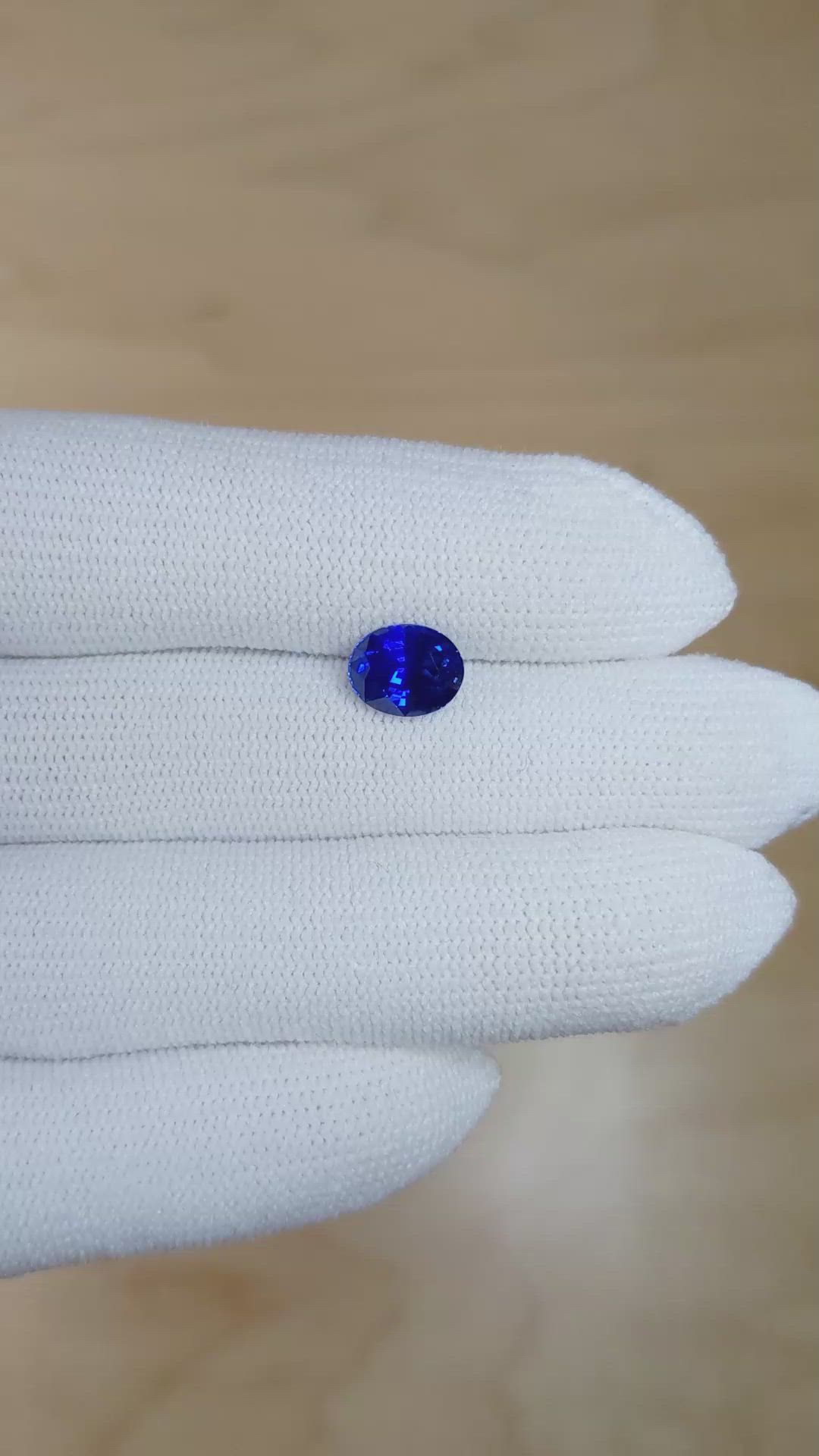 2.07 Ct. Blue Sapphire from Ceylon (Sri Lanka) Size Video