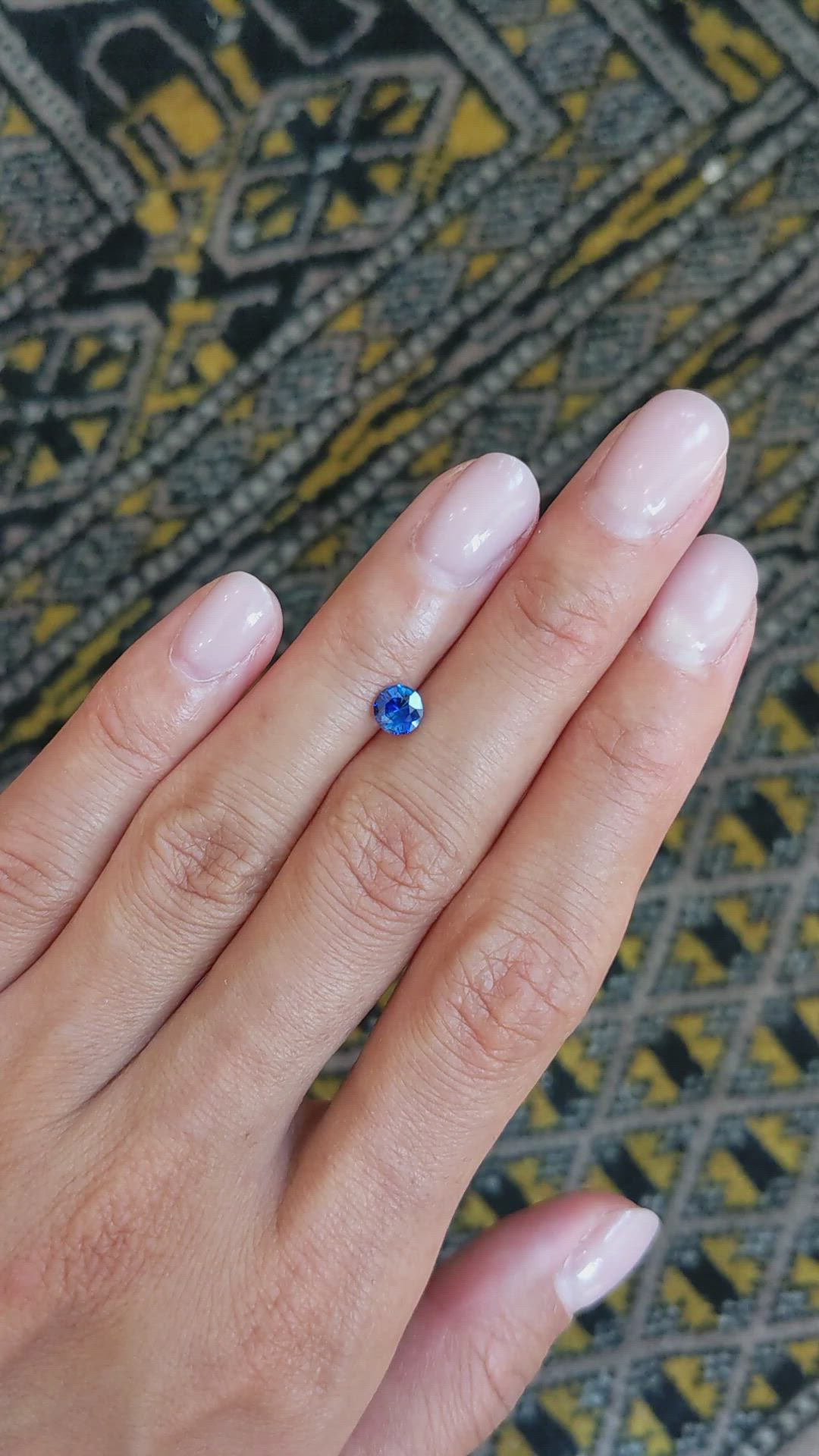 0.55 Ct. Blue Sapphire from Ceylon (Sri Lanka) Size Video