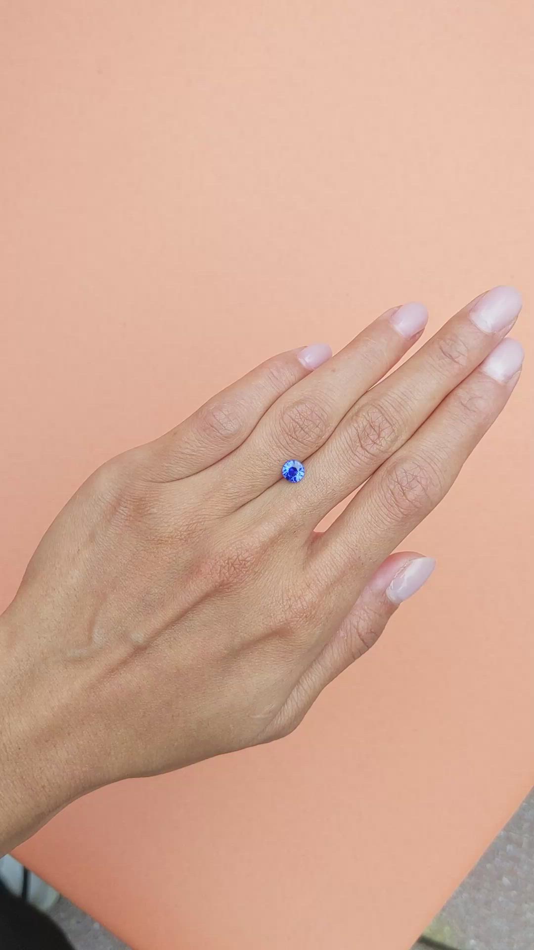 0.84 Ct. Blue Sapphire from Ceylon (Sri Lanka) Size Video