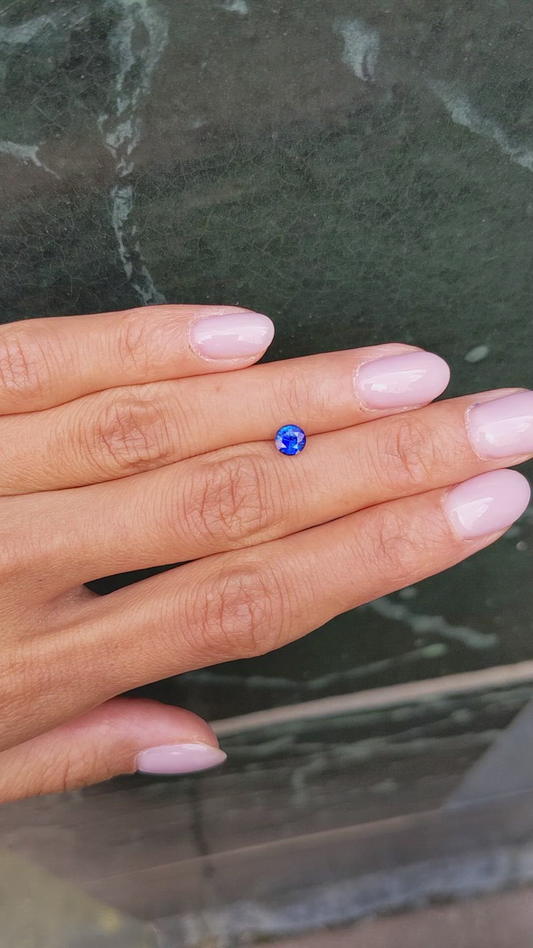0.55 Ct. Blue Sapphire from Ceylon (Sri Lanka) Size Video