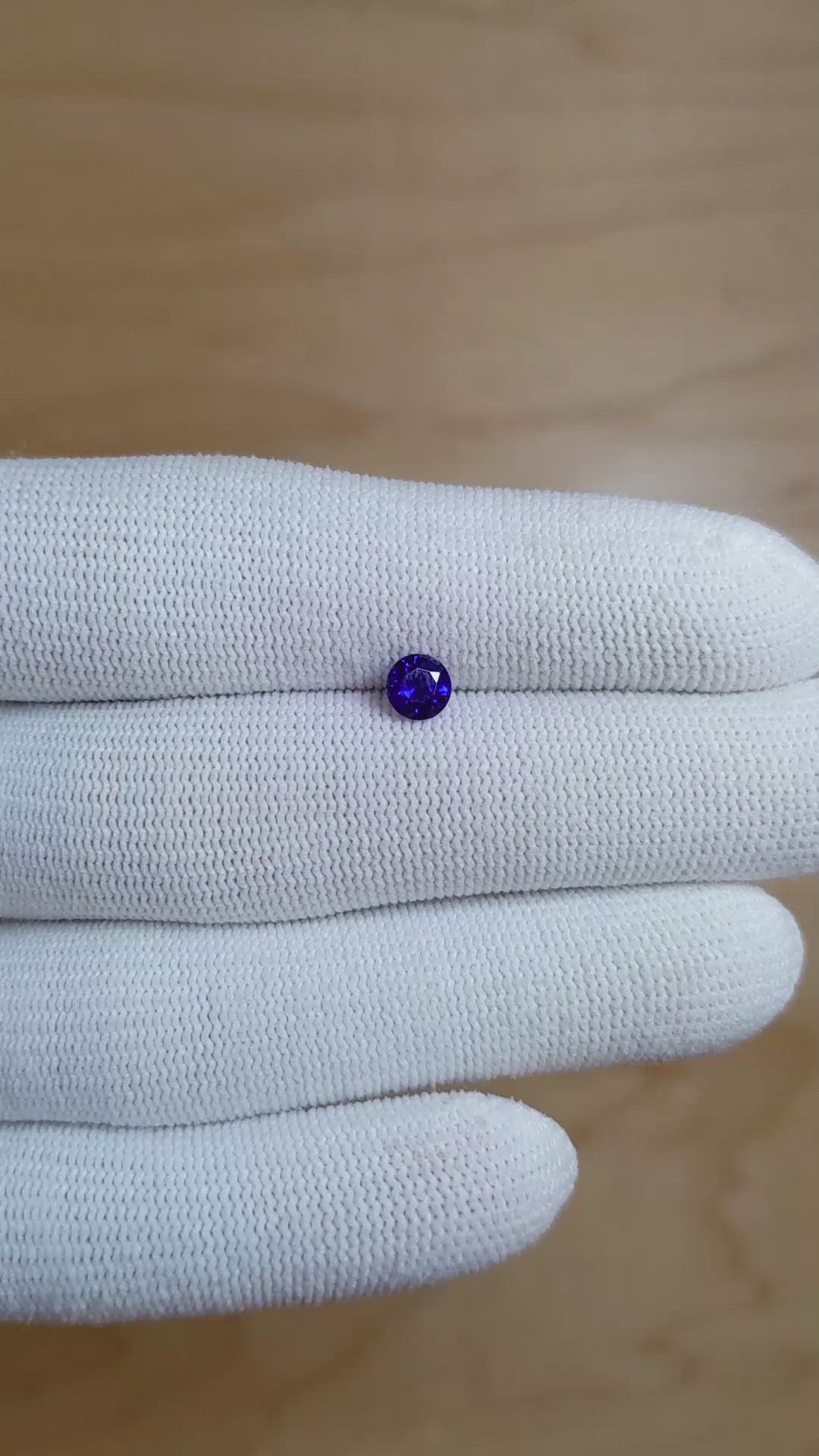0.55 Ct. Blue Sapphire from Ceylon (Sri Lanka) Size Video