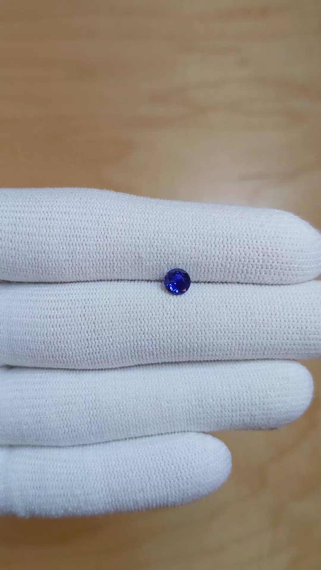 0.55 Ct. Blue Sapphire from Ceylon (Sri Lanka) Size Video