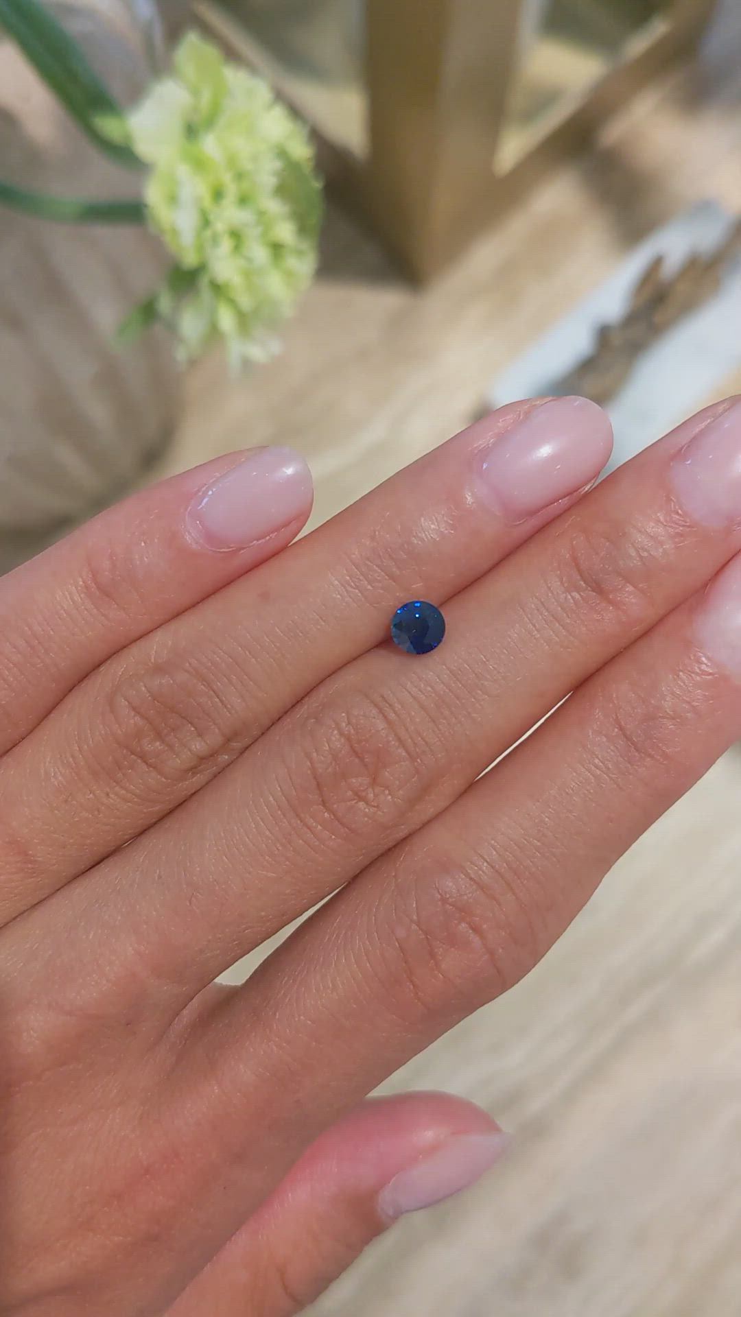 0.65 Ct. Blue Sapphire from Ceylon (Sri Lanka) Size Video