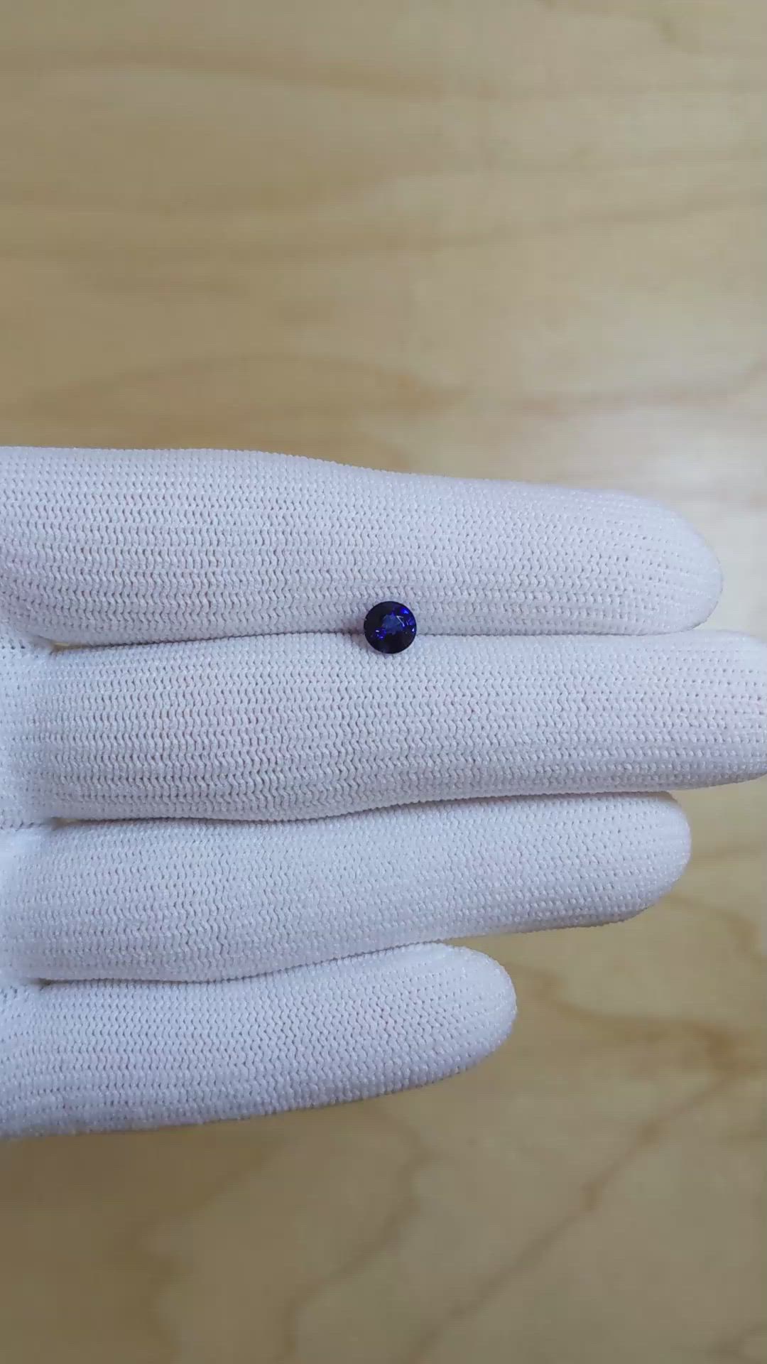 0.65 Ct. Blue Sapphire from Ceylon (Sri Lanka) Size Video