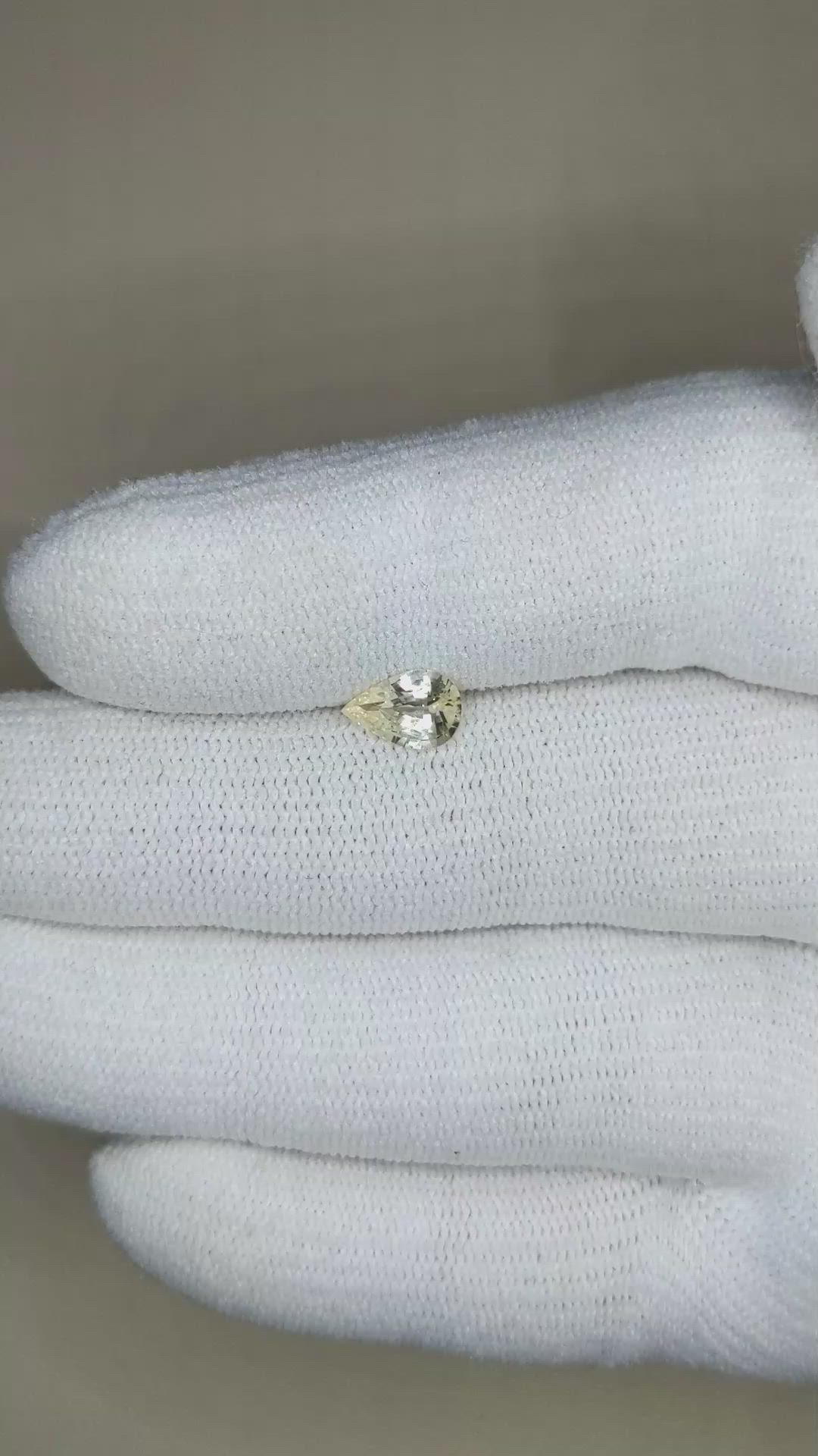 0.90 Ct. Yellow Sapphire from Ceylon (Sri Lanka) Size Video