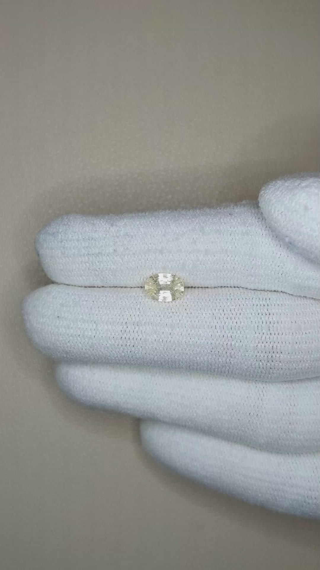 0.82 Ct. Yellow Sapphire from Ceylon (Sri Lanka) Size Video