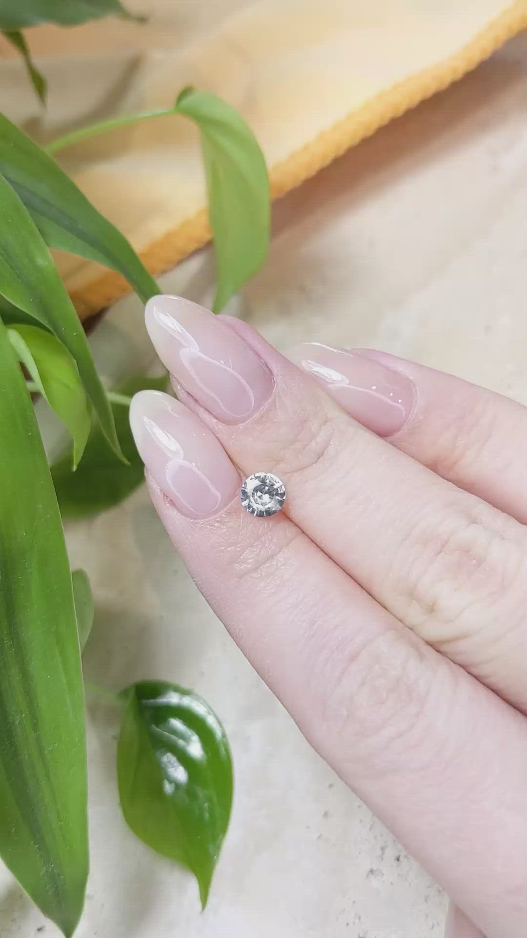 0.75 Ct. White Sapphire from Ceylon (Sri Lanka) Size Video