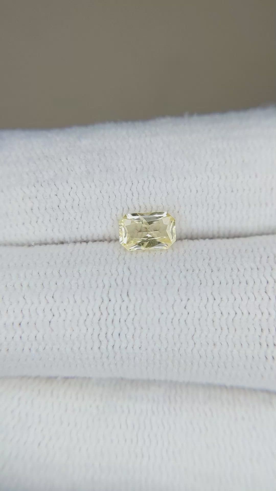 0.57 Ct. Yellow Sapphire from Ceylon (Sri Lanka) Size Video