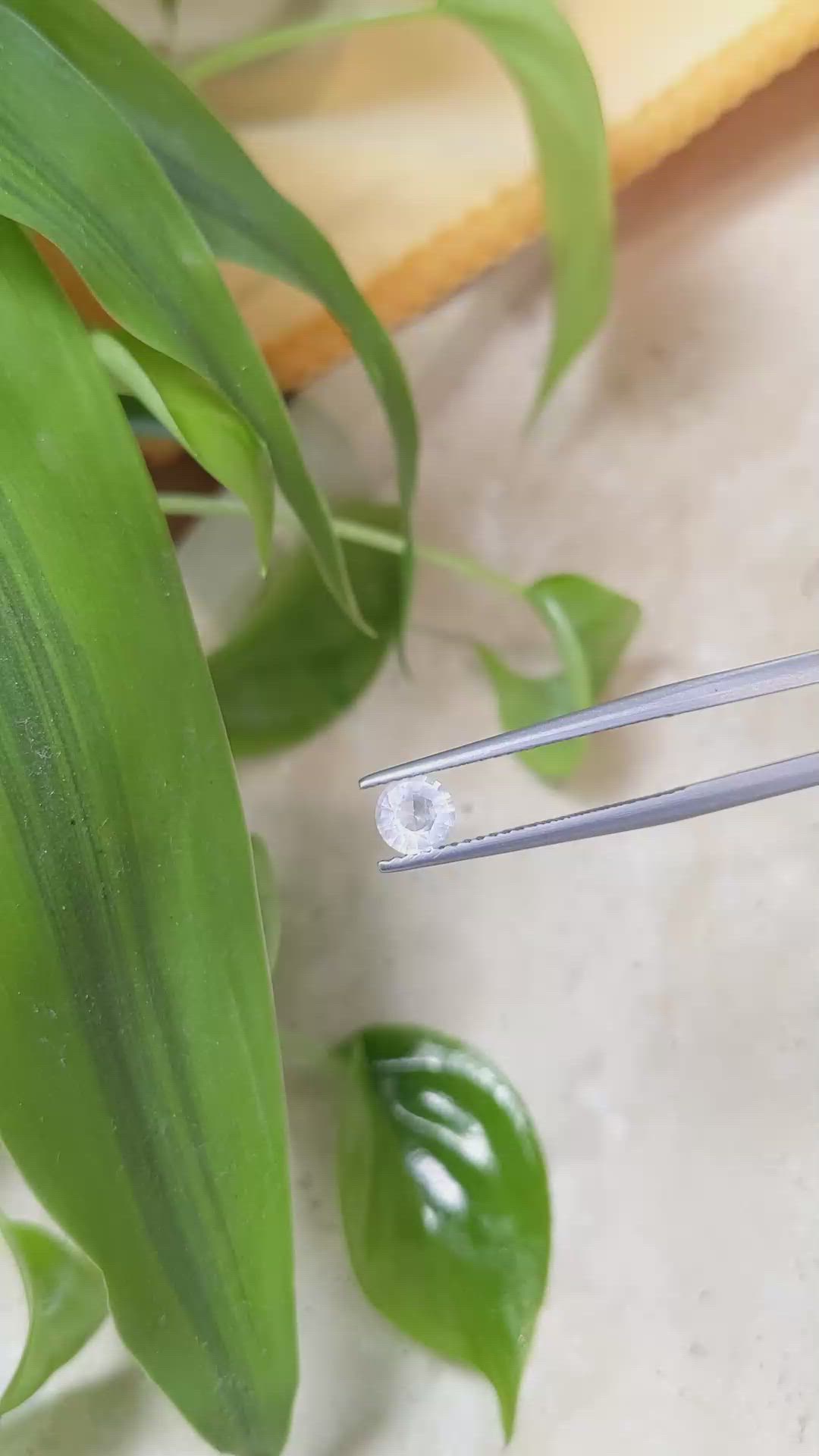 0.44 Ct. White Sapphire from Ceylon (Sri Lanka) Size Video