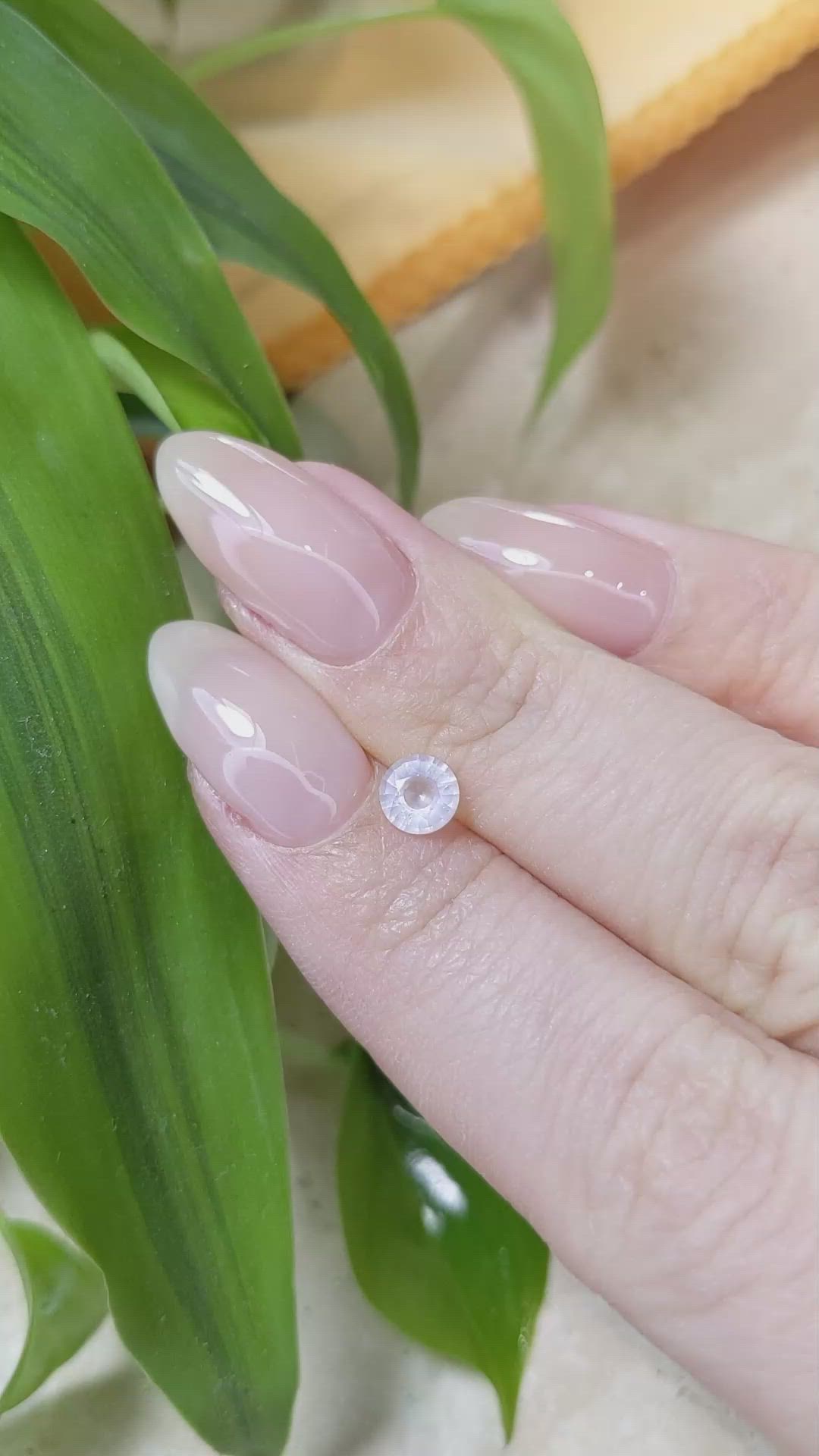 0.44 Ct. White Sapphire from Ceylon (Sri Lanka) Size Video