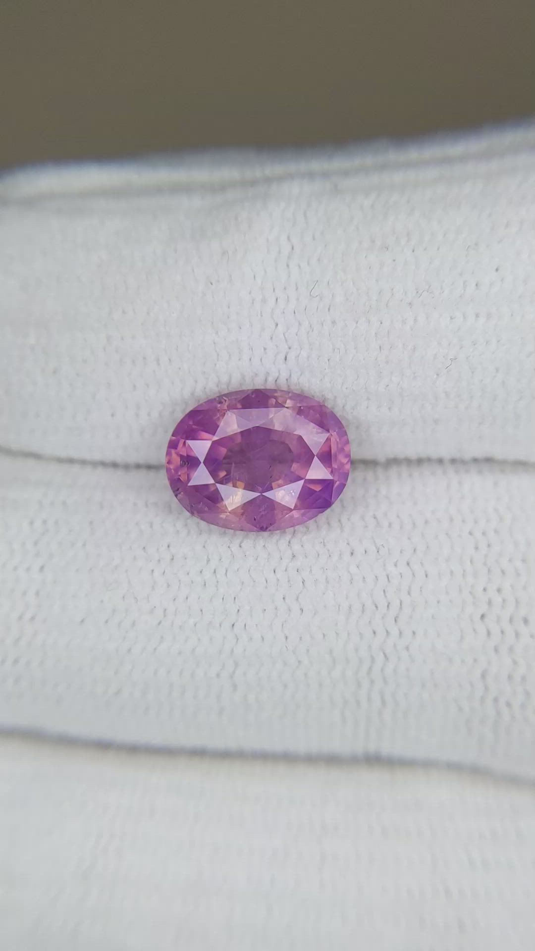 3.82 Ct. Pinkish Purple Sapphire from Ceylon (Sri Lanka) Size Video