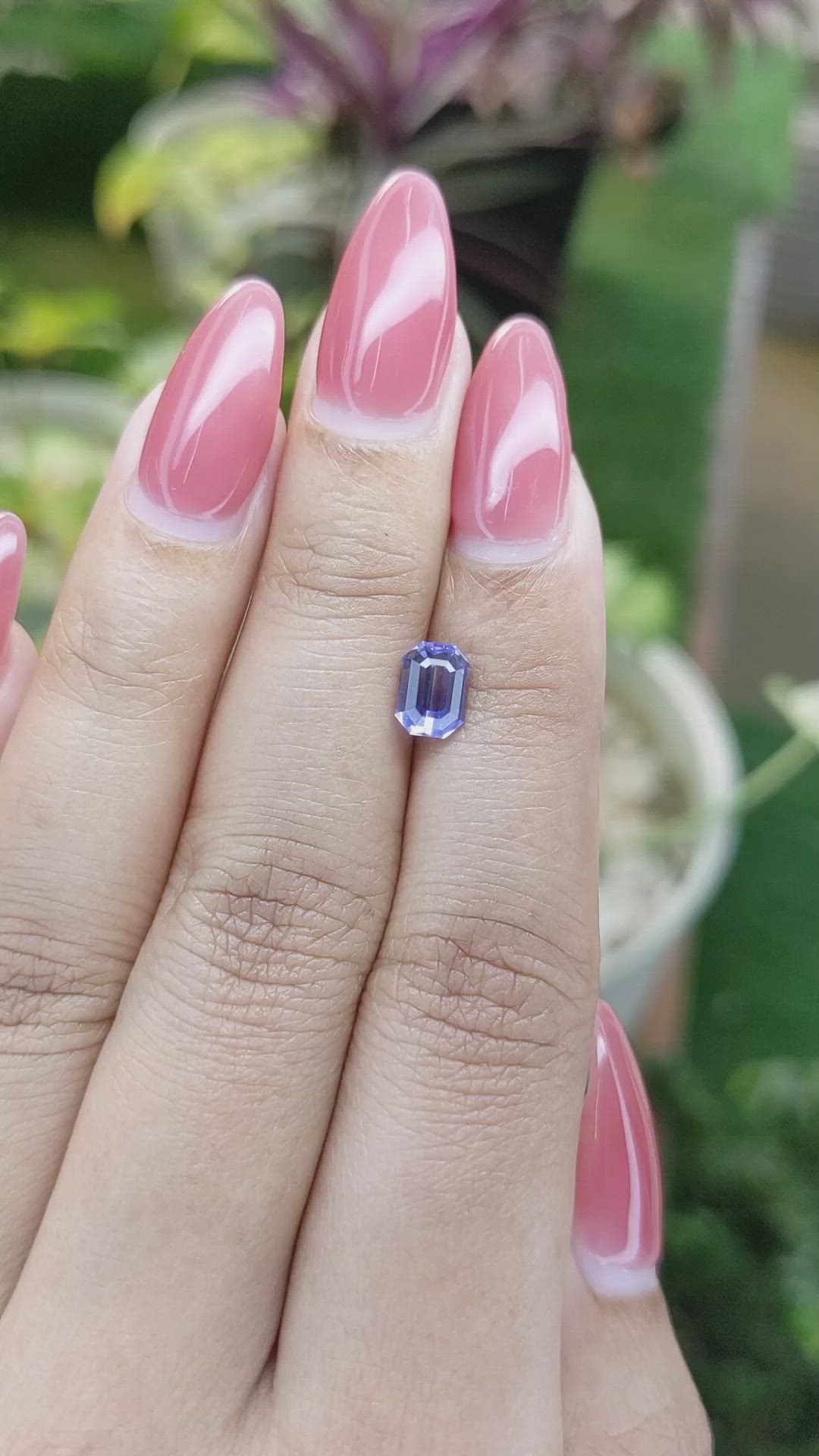 1.27 Ct. Violet Sapphire from Ceylon (Sri Lanka) Size Video