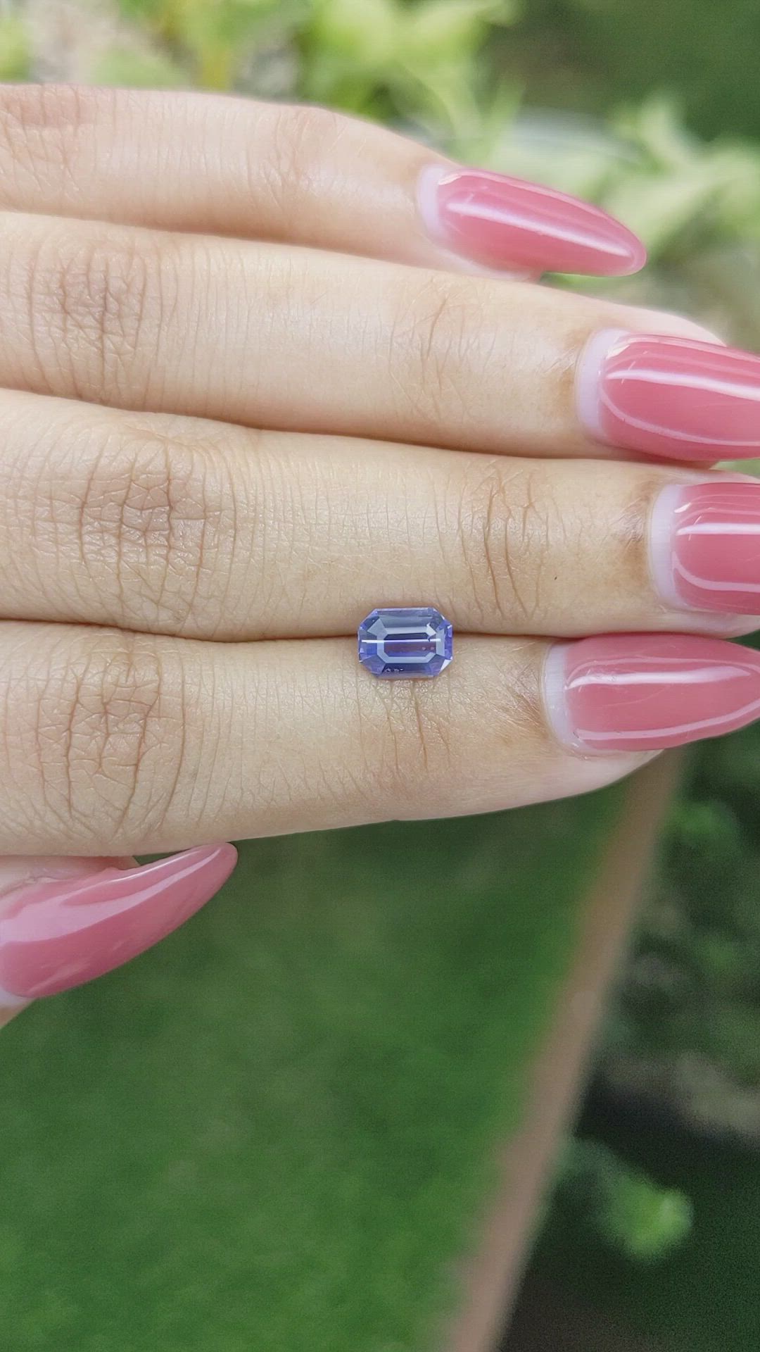 1.27 Ct. Violet Sapphire from Ceylon (Sri Lanka) Size Video