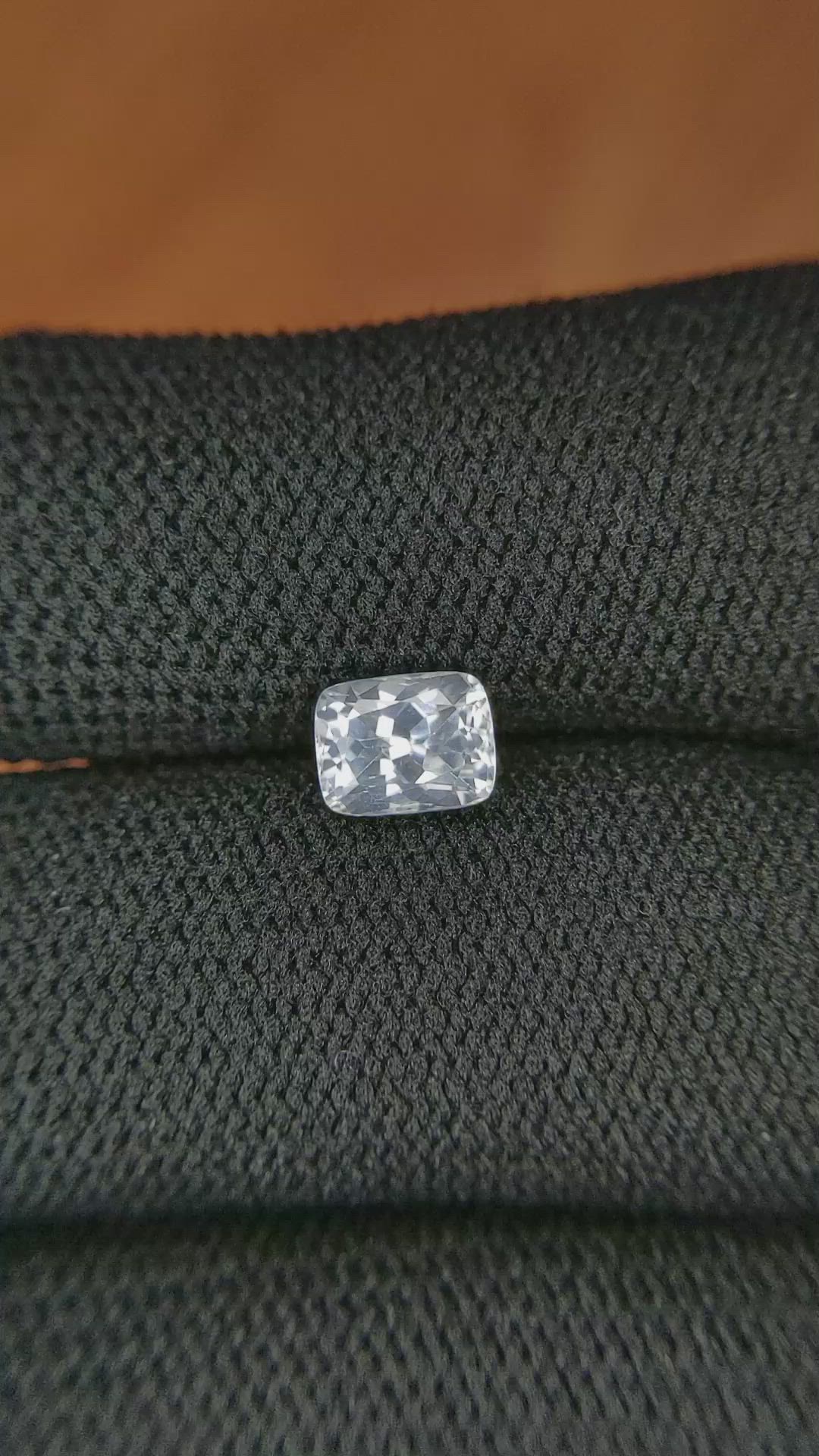 1.24 Ct. White Sapphire from Ceylon (Sri Lanka) Size Video