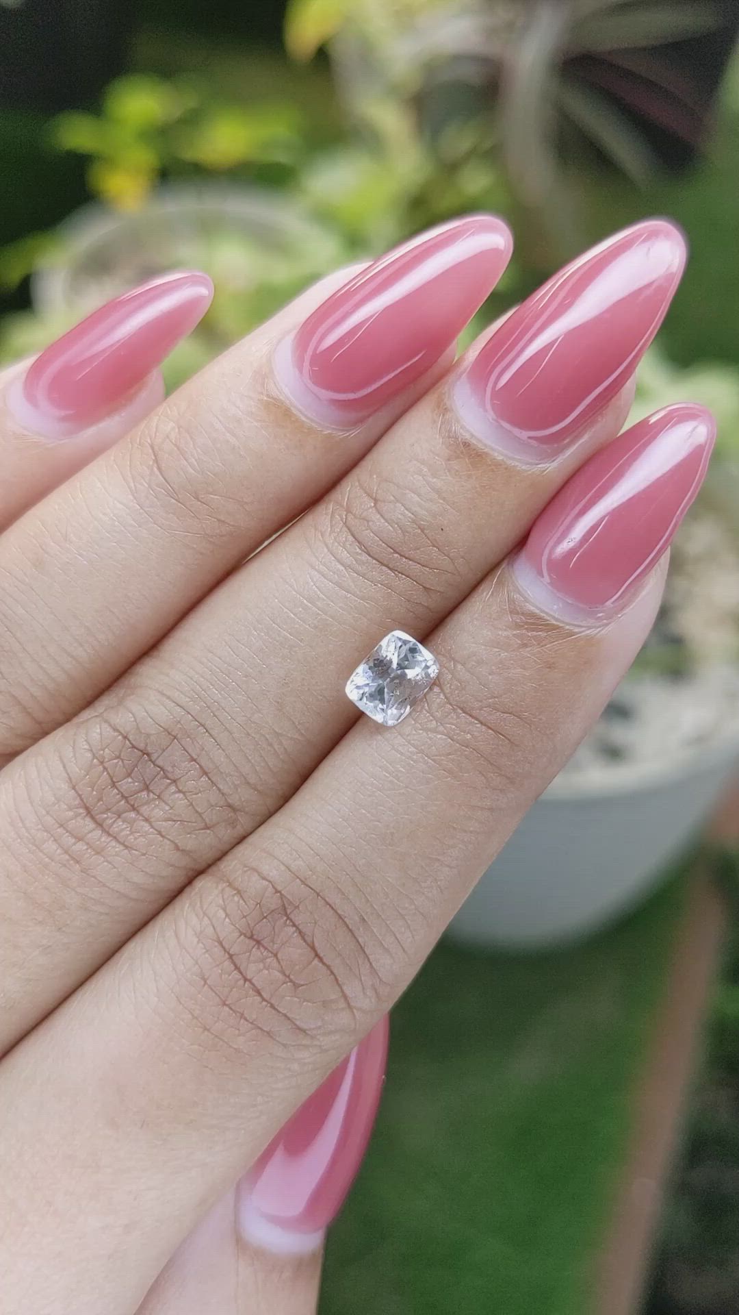 1.24 Ct. White Sapphire from Ceylon (Sri Lanka) Size Video