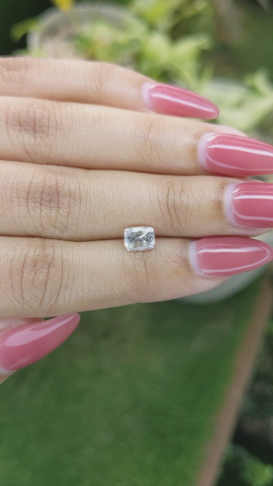 1.24 Ct. White Sapphire from Ceylon (Sri Lanka) Size Video