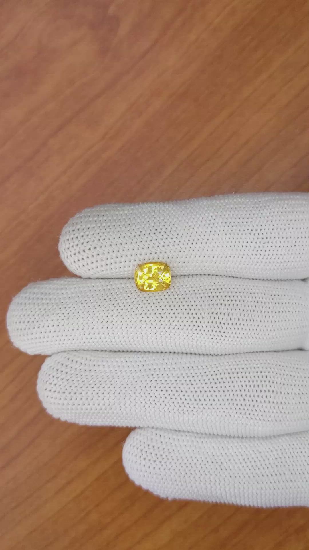 1.74 Ct. Orangish Yellow Sapphire from Ceylon (Sri Lanka) Size Video