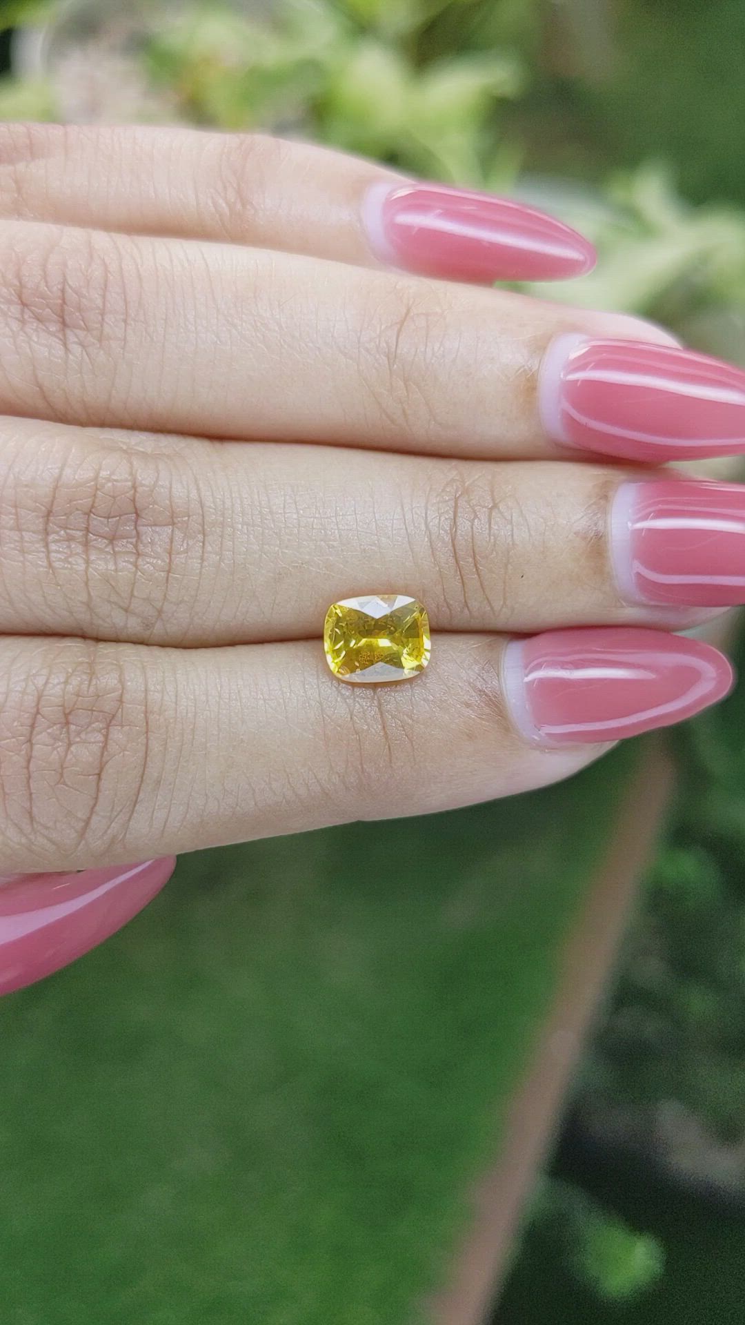1.74 Ct. Orangish Yellow Sapphire from Ceylon (Sri Lanka) Size Video
