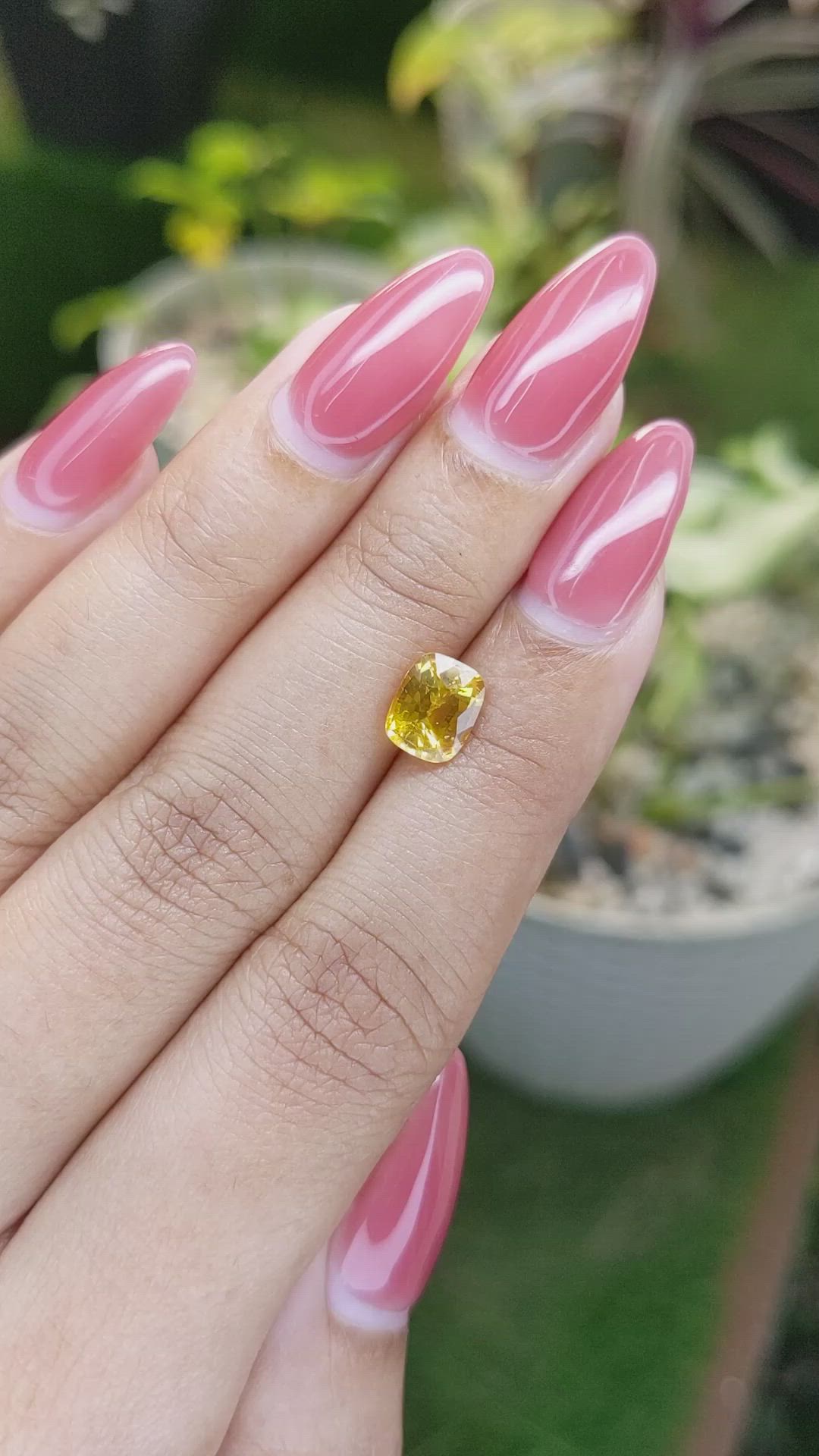 1.74 Ct. Orangish Yellow Sapphire from Ceylon (Sri Lanka) Size Video