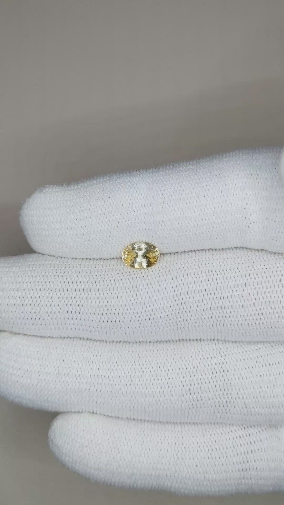 1.15 Ct. Yellow Sapphire from Ceylon (Sri Lanka) Size Video