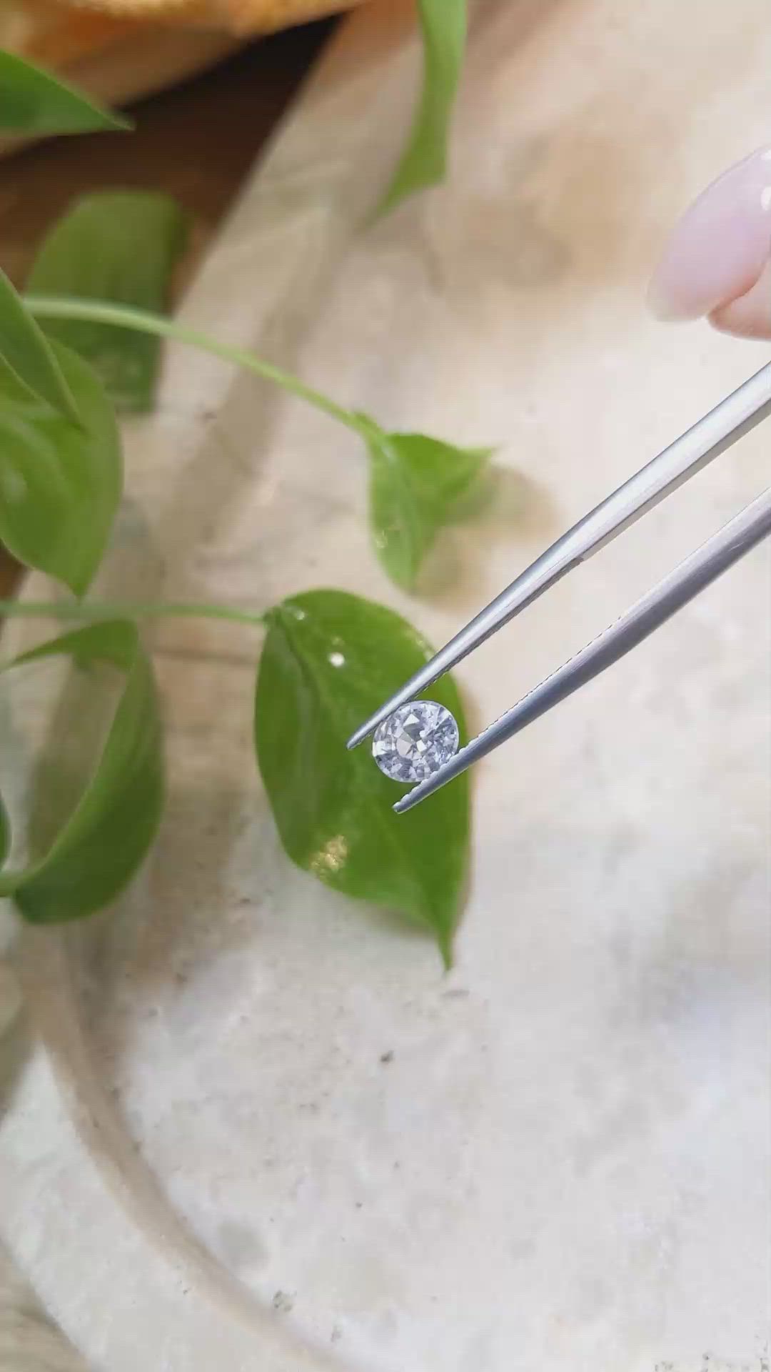 0.90 Ct. White Sapphire from Ceylon (Sri Lanka) Size Video