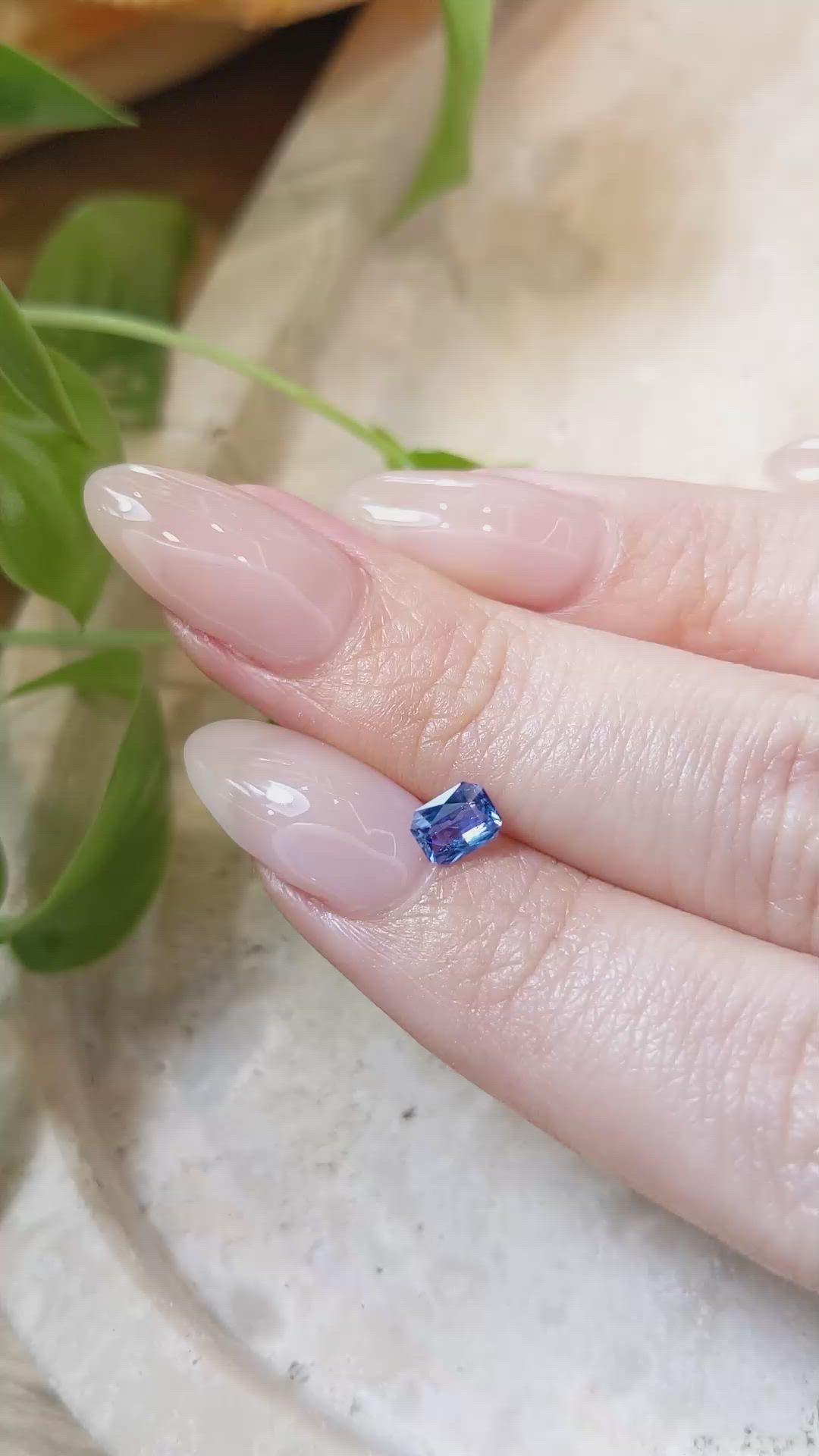 0.49 Ct. Blue Sapphire from Ceylon (Sri Lanka) Size Video