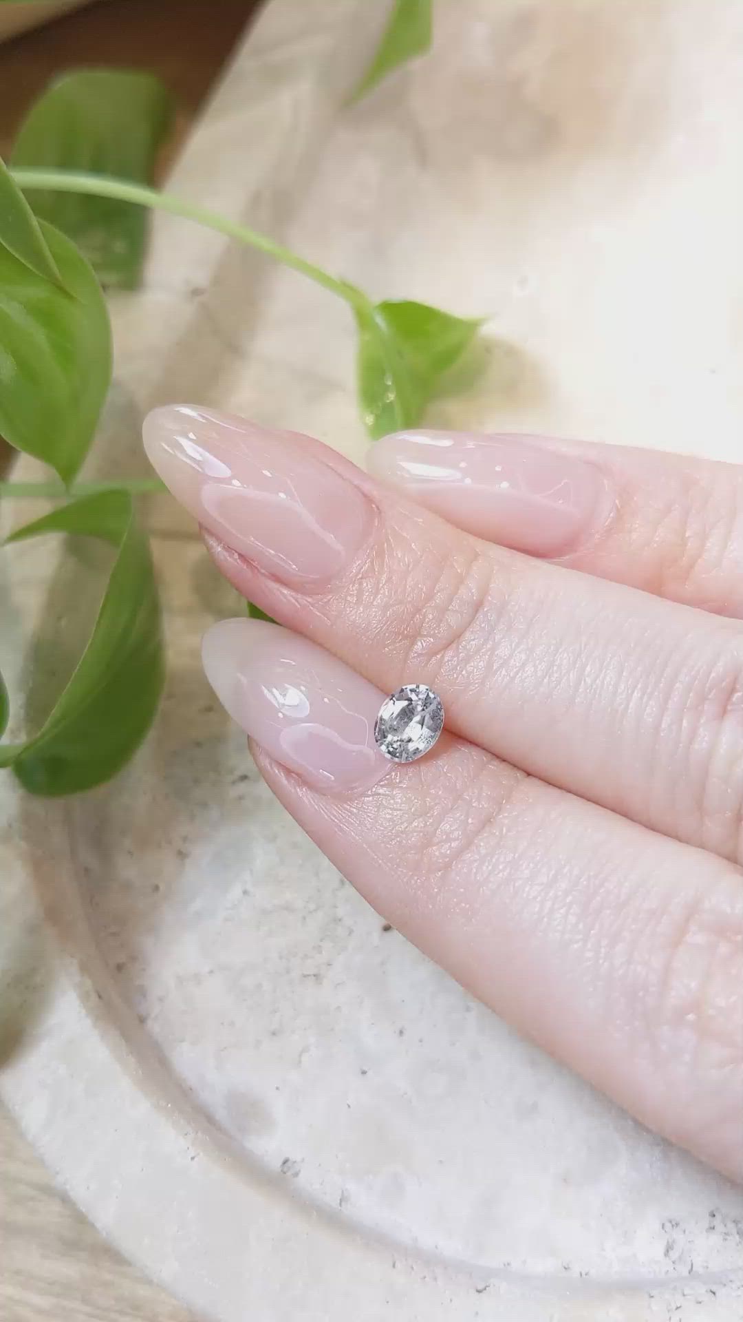 0.65 Ct. White Sapphire from Ceylon (Sri Lanka) Size Video