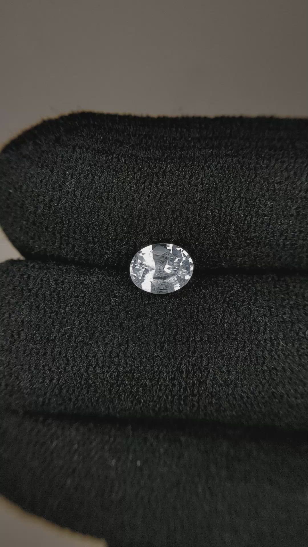 0.65 Ct. White Sapphire from Ceylon (Sri Lanka) Size Video