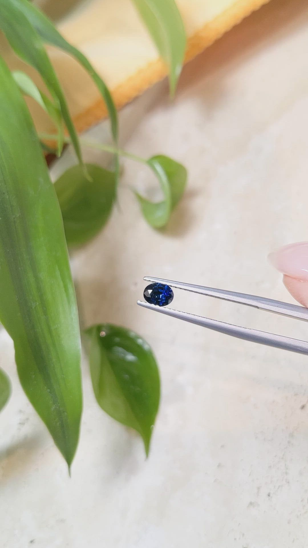 0.58 Ct. Blue Sapphire from Ceylon (Sri Lanka) Size Video