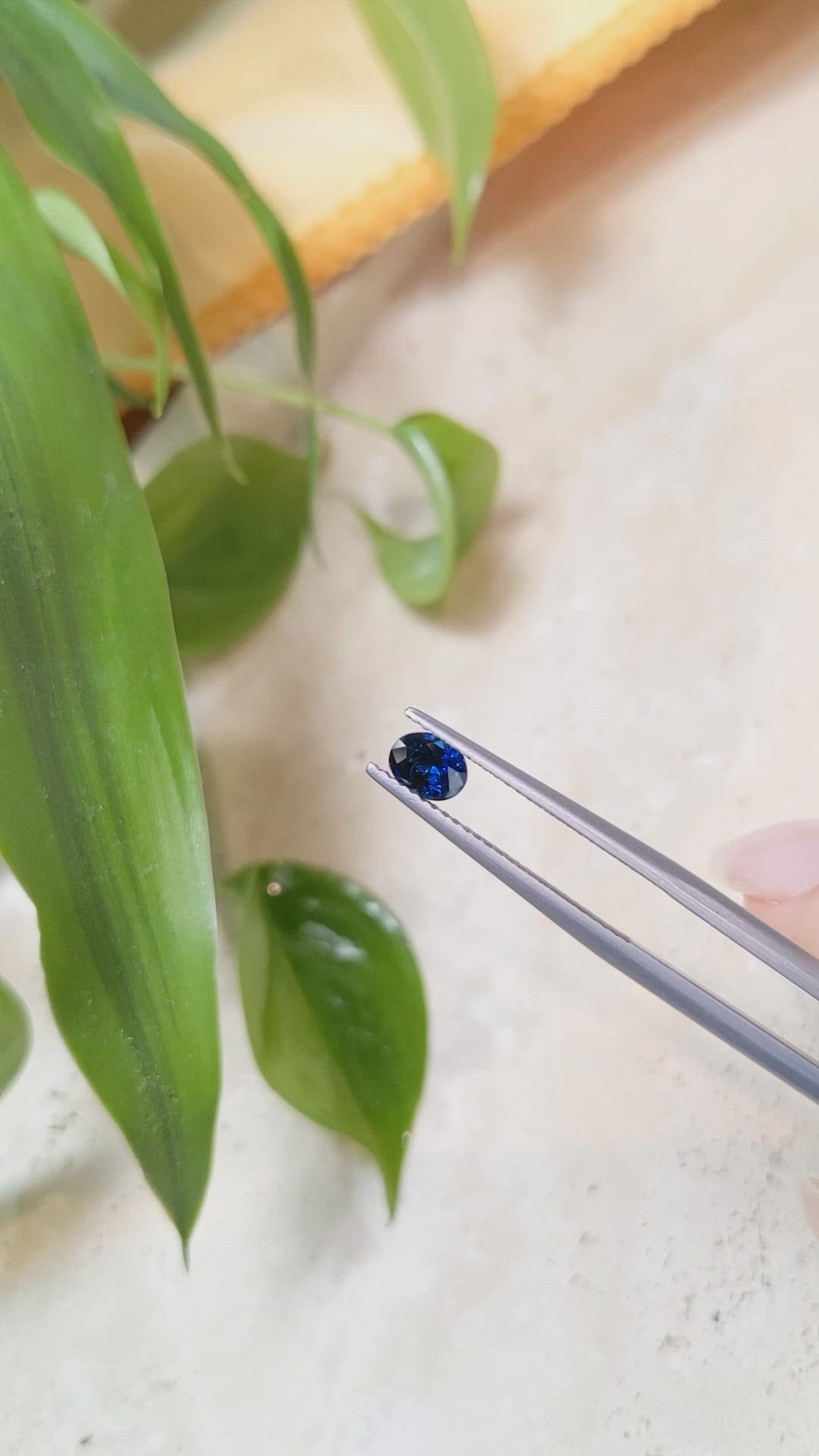 0.58 Ct. Blue Sapphire from Ceylon (Sri Lanka) Size Video