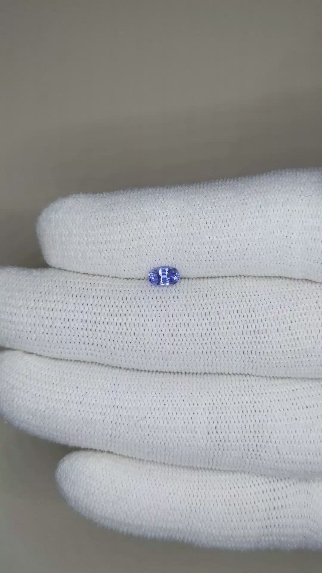 0.45 Ct. Blue Sapphire from Ceylon (Sri Lanka) Size Video