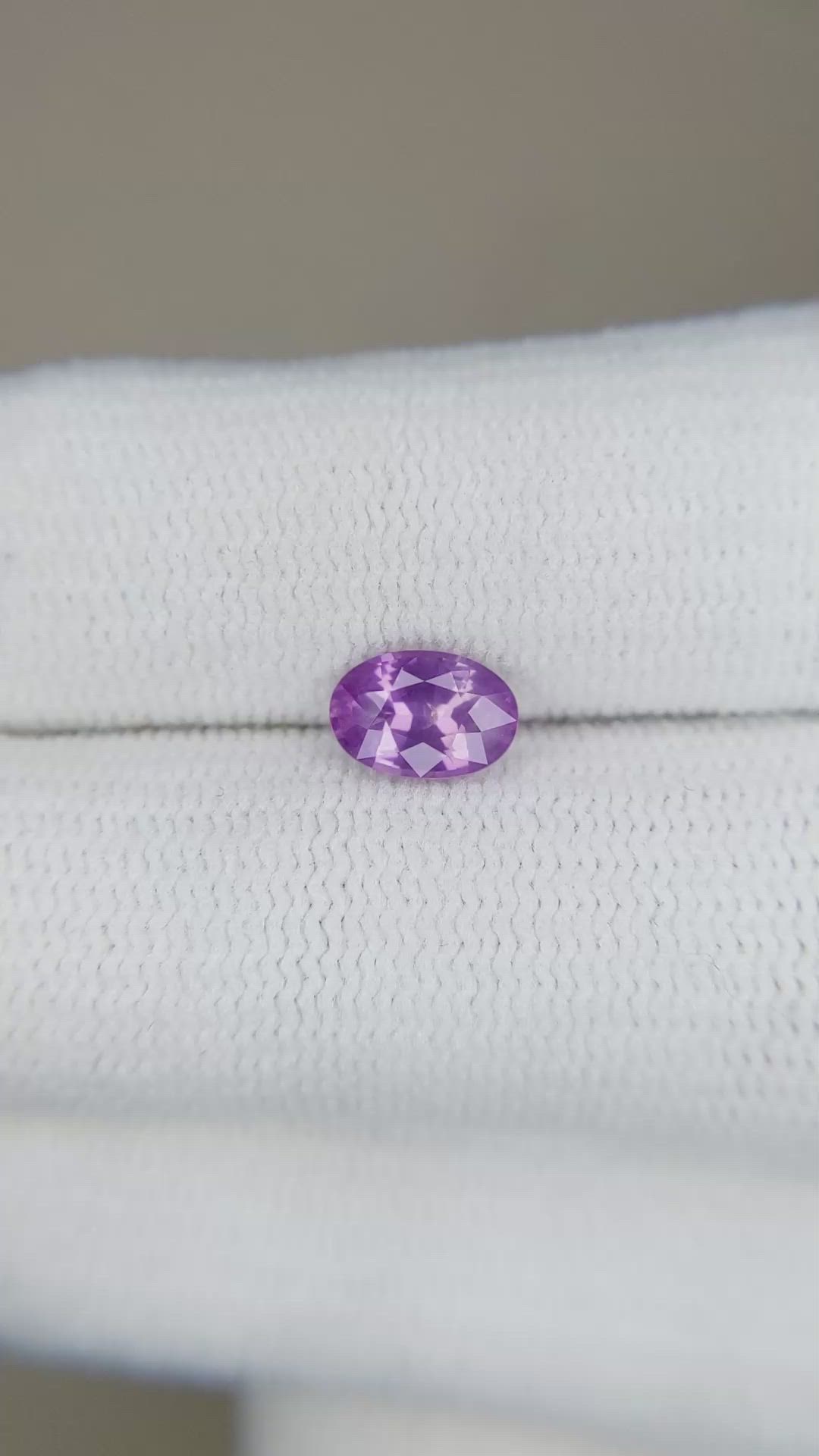 0.85 Ct. Pinkish Purple Sapphire from Ceylon (Sri Lanka) Size Video