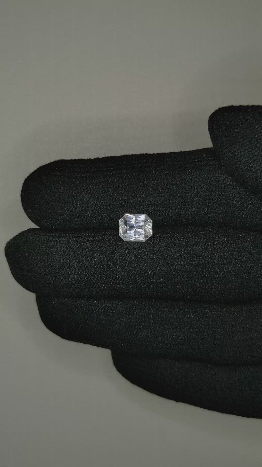 1.25 Ct. White Sapphire from Ceylon (Sri Lanka) Size Video