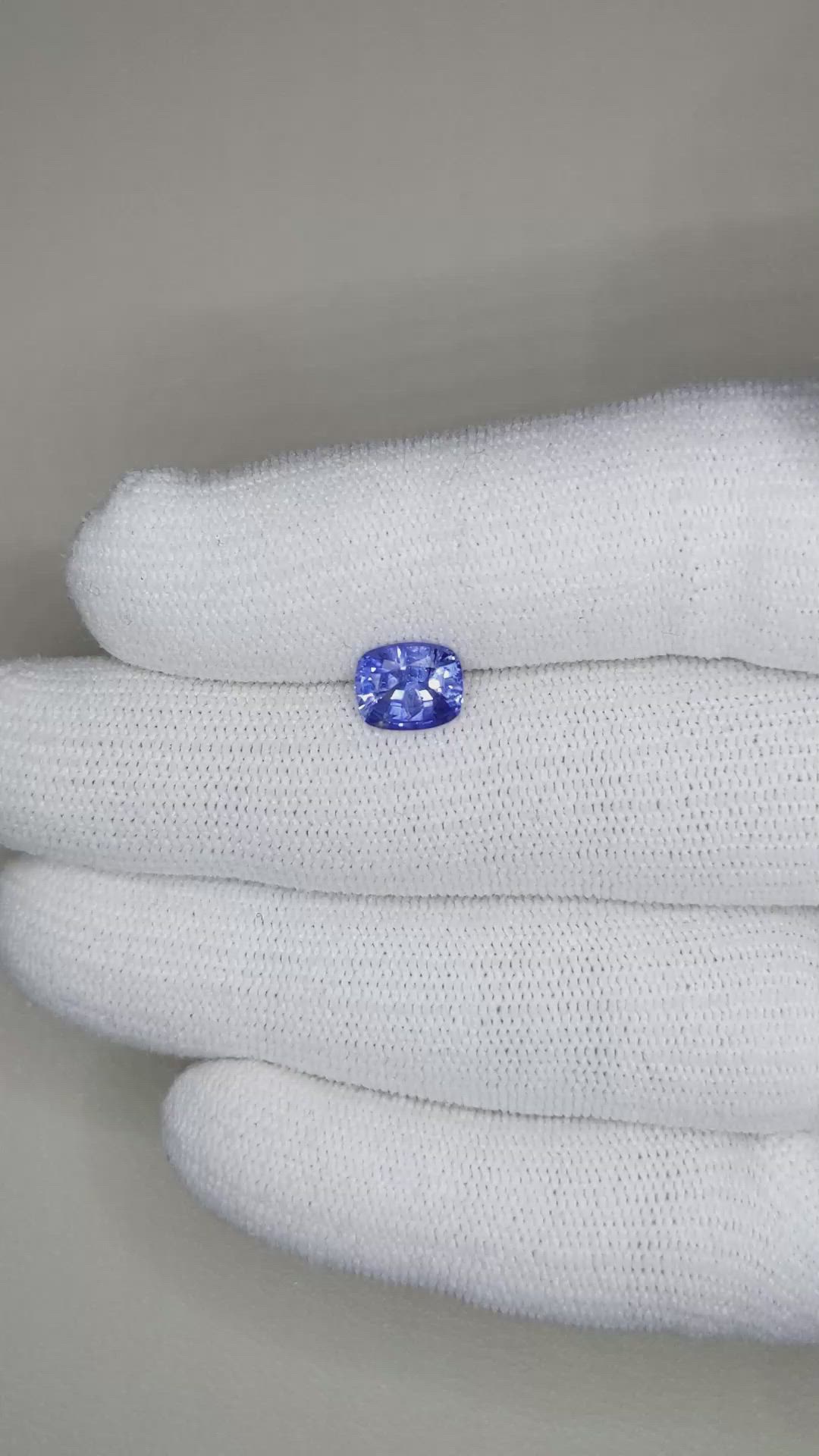 1.55 Ct. Blue Sapphire from Ceylon (Sri Lanka) Size Video