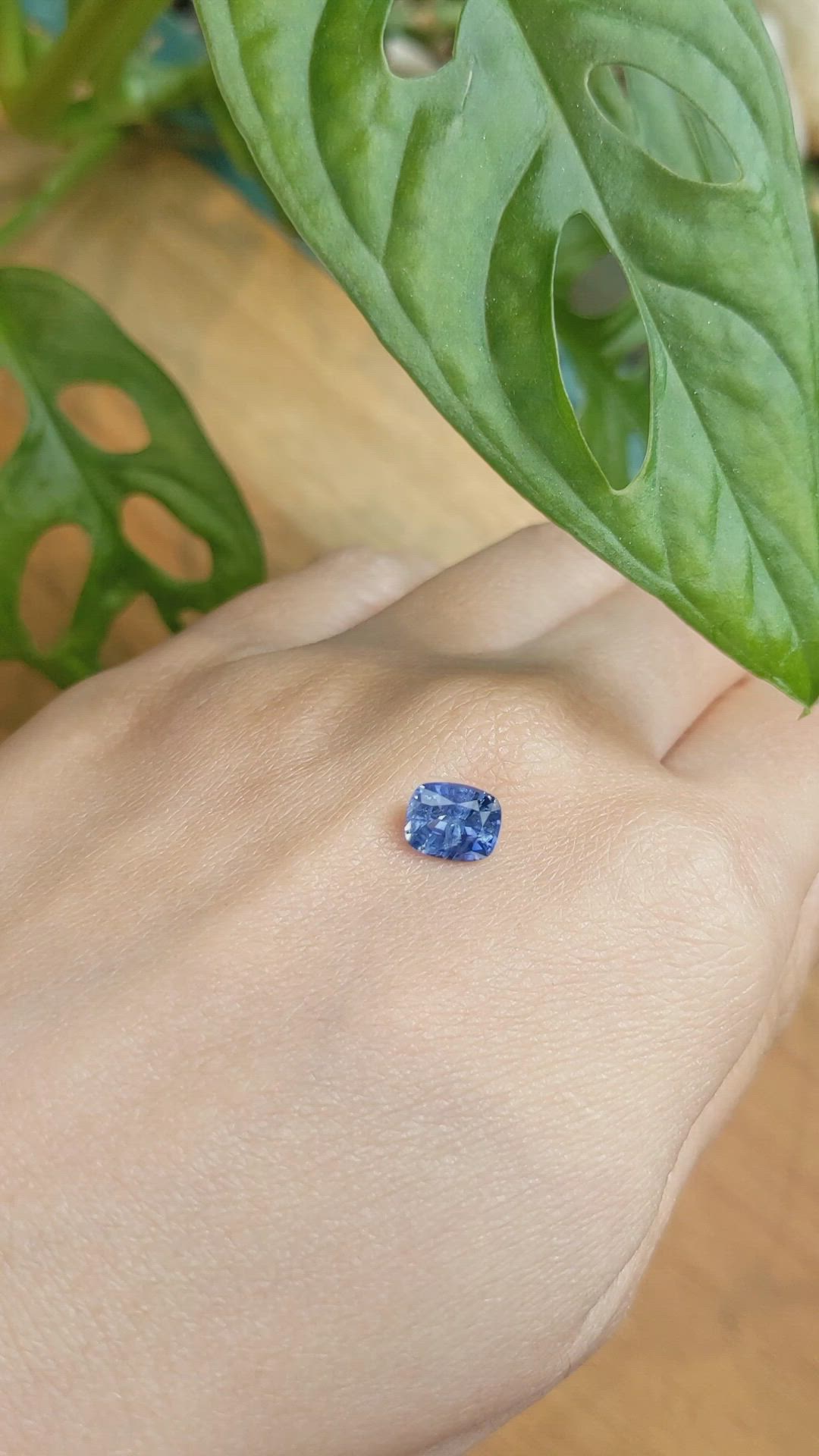 1.55 Ct. Blue Sapphire from Ceylon (Sri Lanka) Size Video