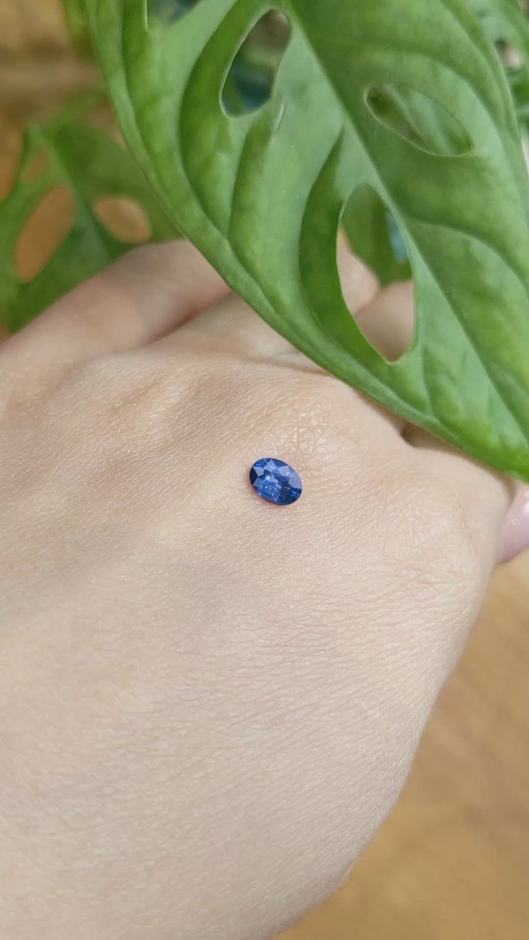 0.65 Ct. Blue Sapphire from Ceylon (Sri Lanka) Size Video