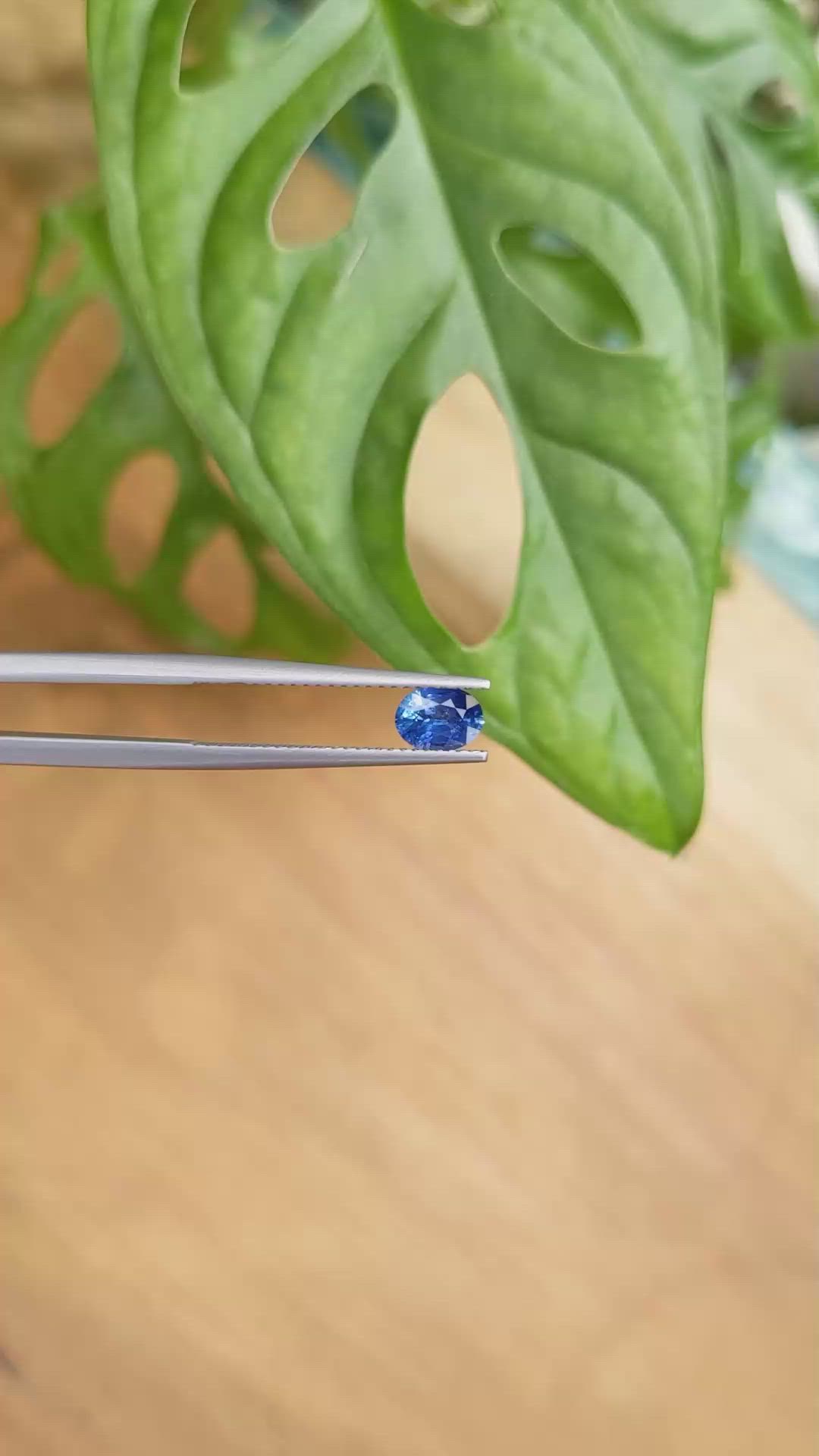 0.65 Ct. Blue Sapphire from Ceylon (Sri Lanka) Size Video